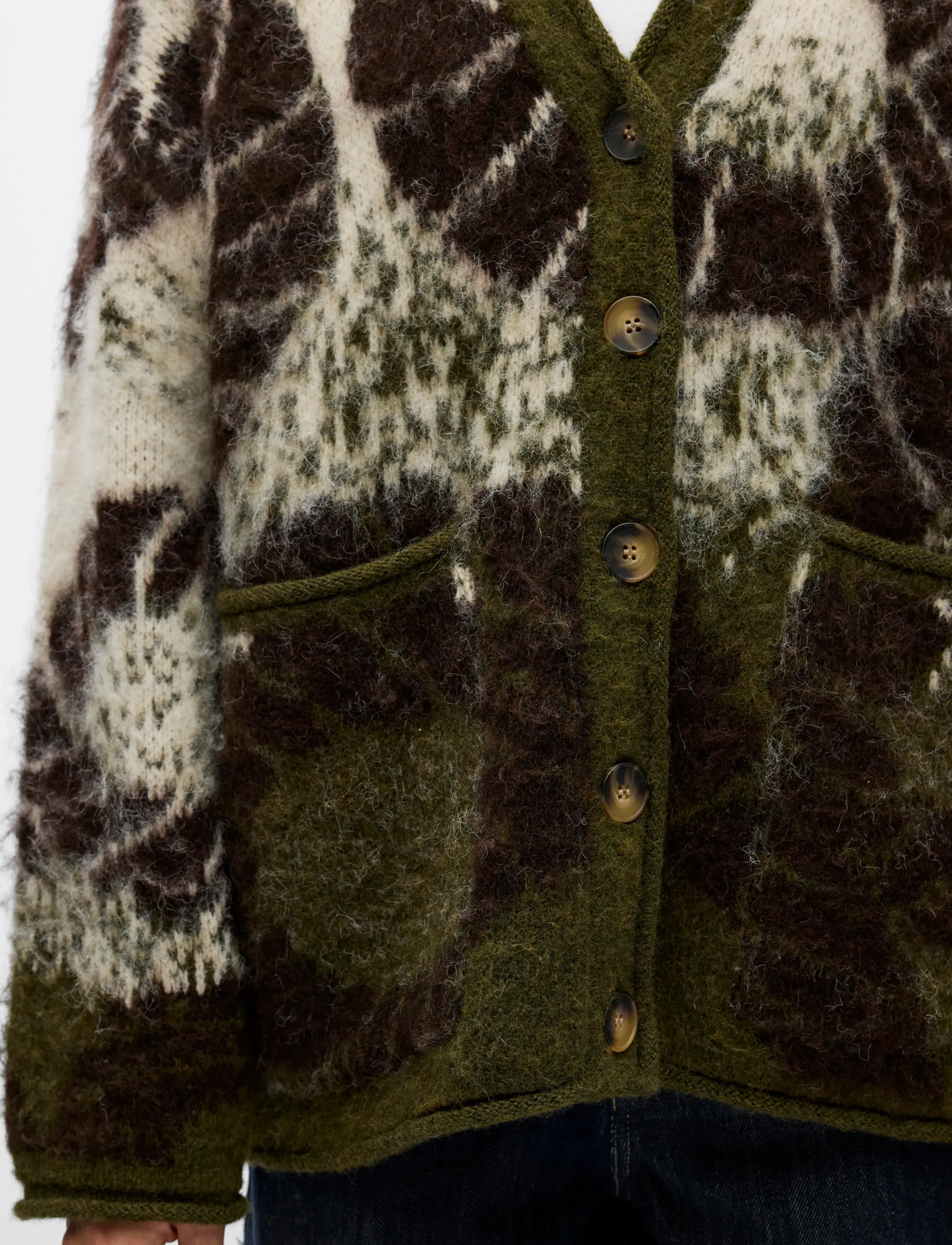 Object - OBJRABIA LS OZ KNIT CARDIGAN E CI AW 26 - martini olive - 3
