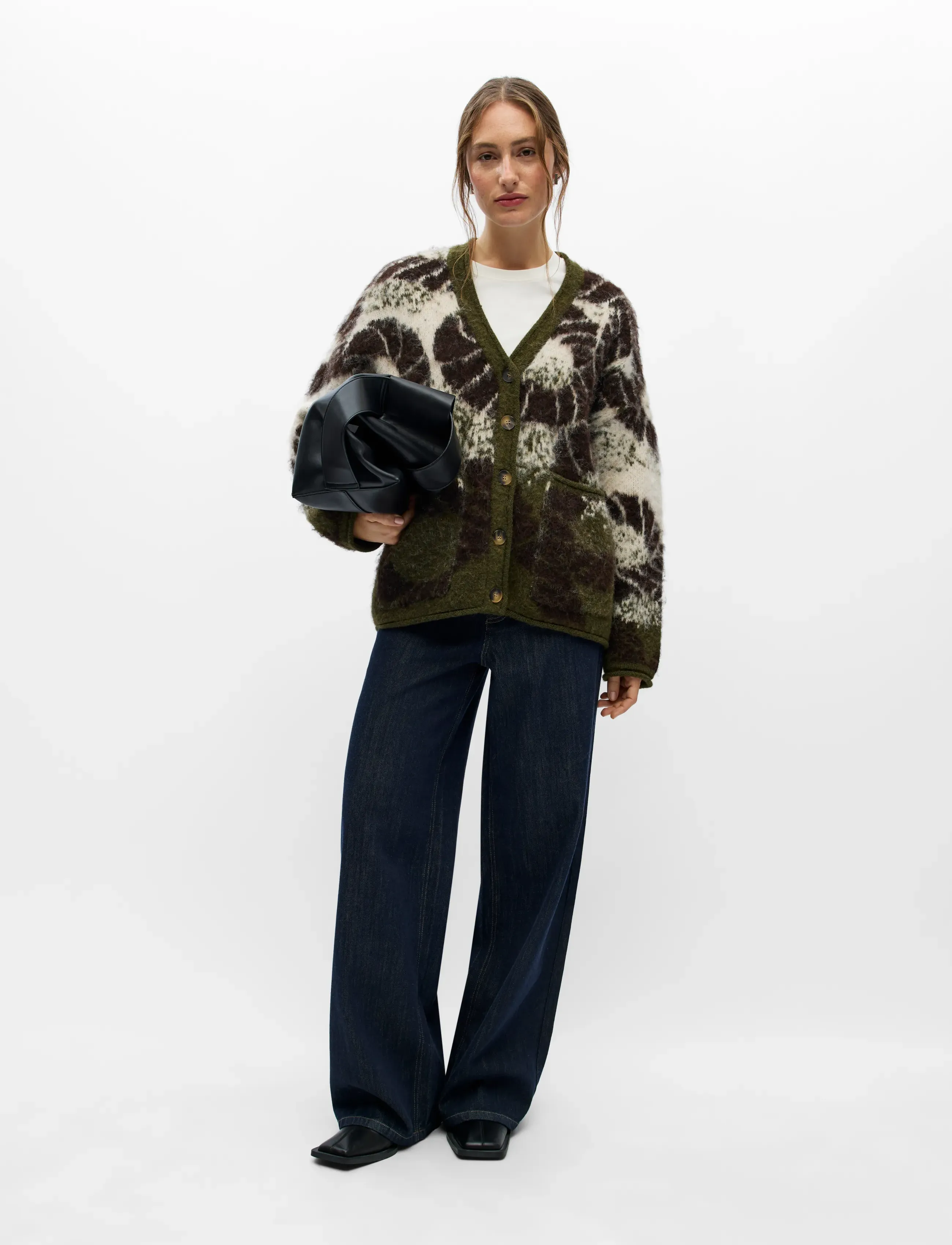 Object - OBJRABIA LS OZ KNIT CARDIGAN E CI AW 26 - martini olive - 4