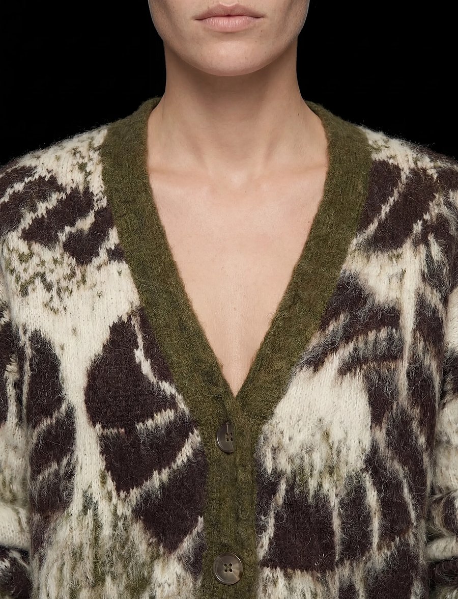 Object - OBJRABIA LS OZ KNIT CARDIGAN E CI AW 26 - martini olive - 5