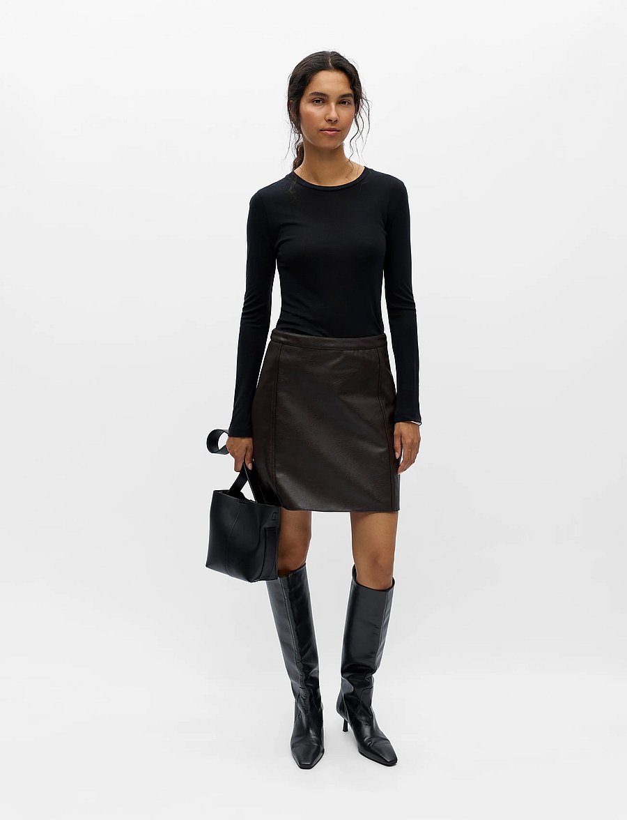 Object - OBJLIVA HW SHORT SKIRT 147 ND - seal brown - 0