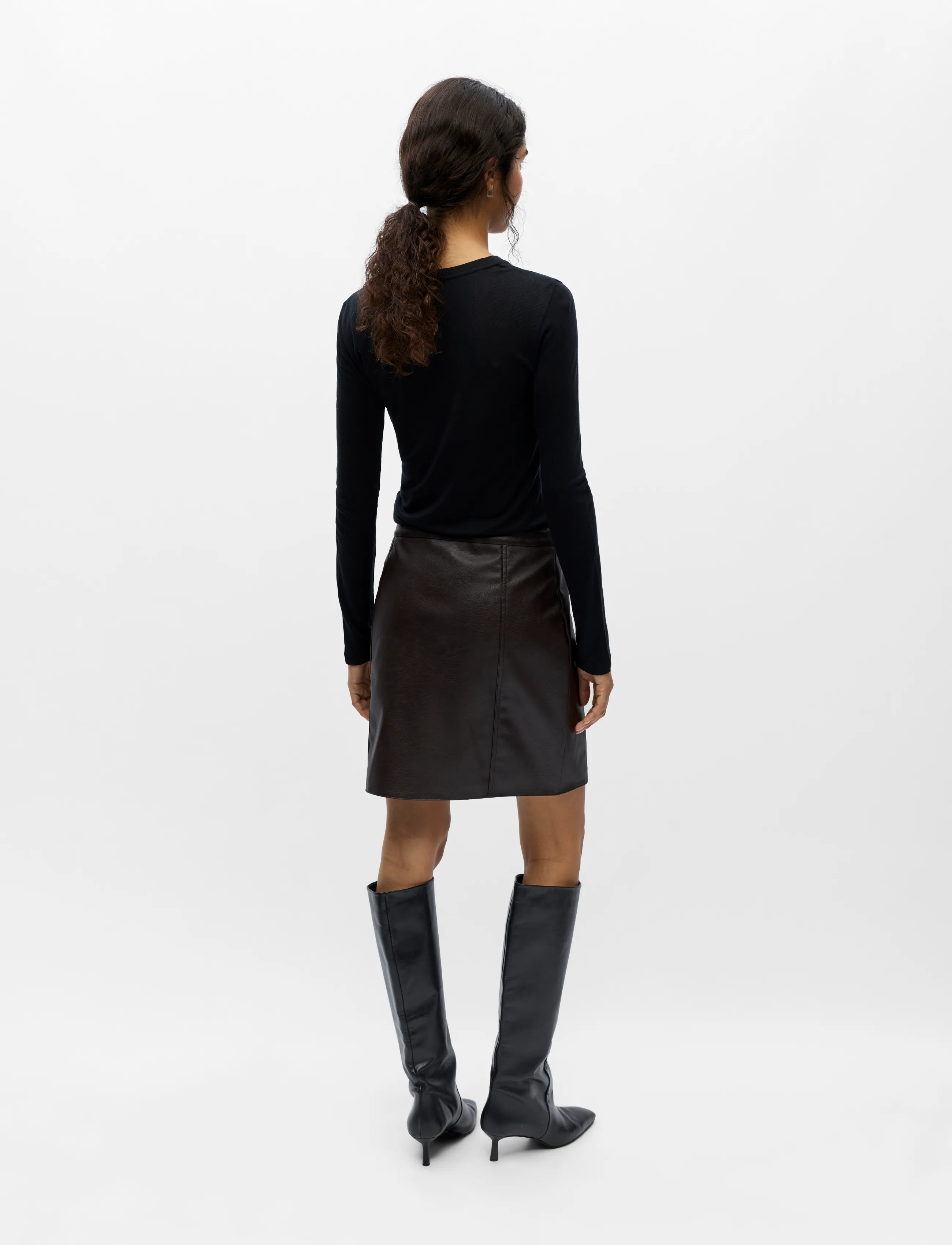 Object - OBJLIVA HW SHORT SKIRT 147 ND - seal brown - 2