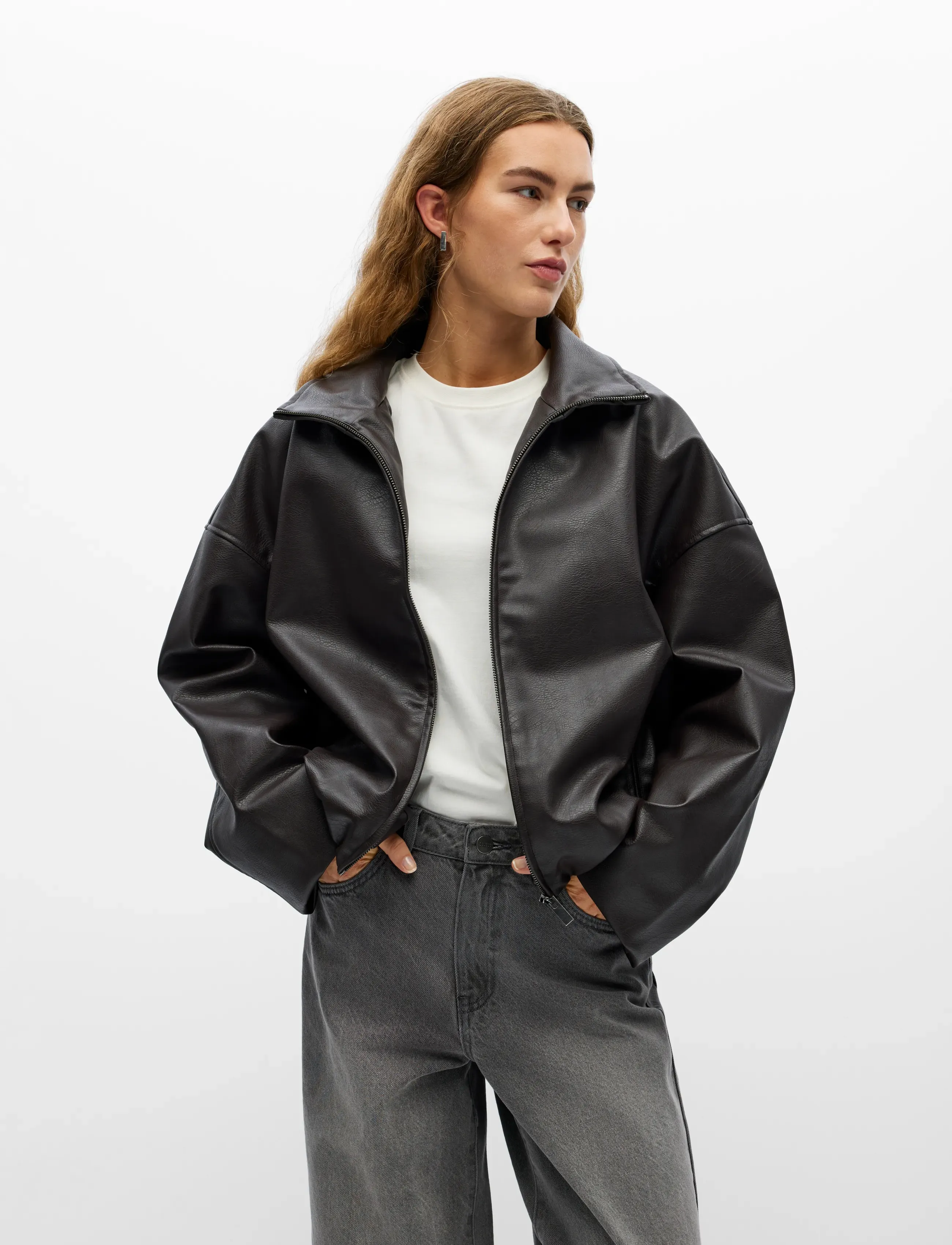 Object OBJLIVA L/S BOMBER JACKET NOOS - Tøj - SEAL BROWN / brown