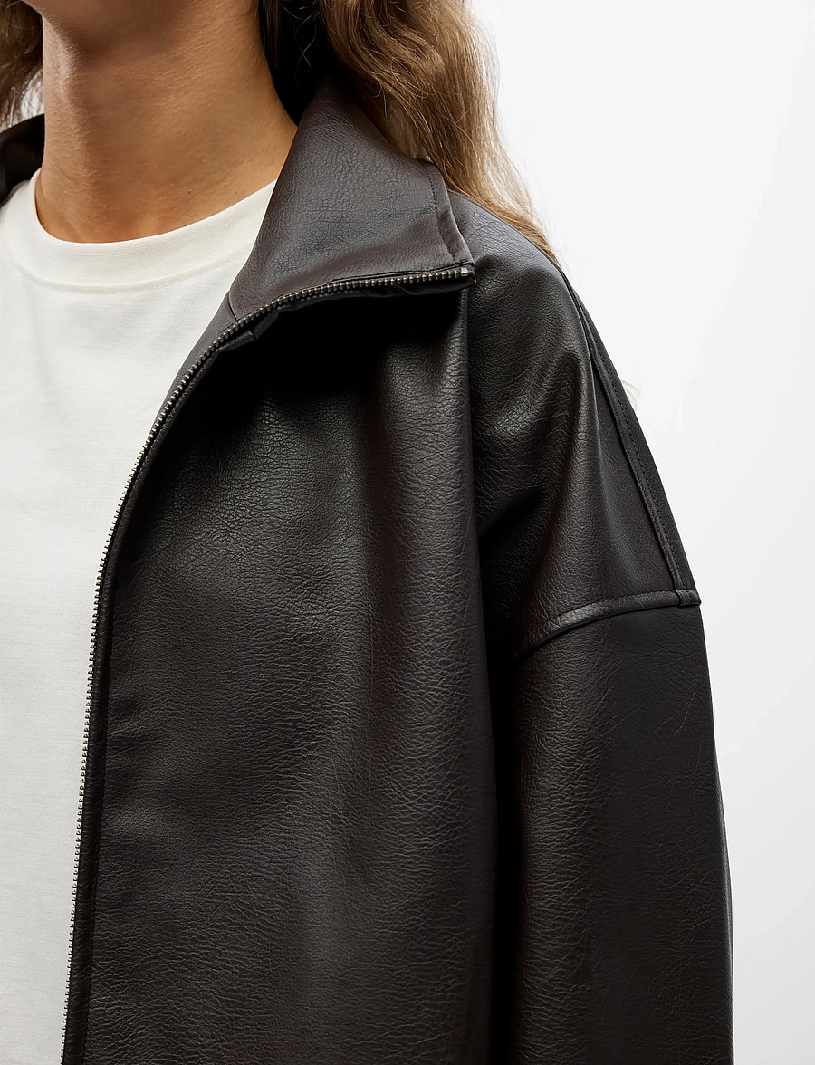 Object - OBJLIVA L/S BOMBER JACKET NOOS - leichte jacken - seal brown - 3
