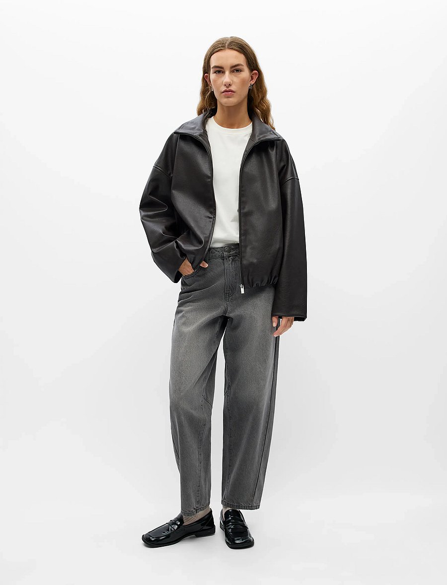 Object - OBJLIVA L/S BOMBER JACKET NOOS - leichte jacken - seal brown - 4