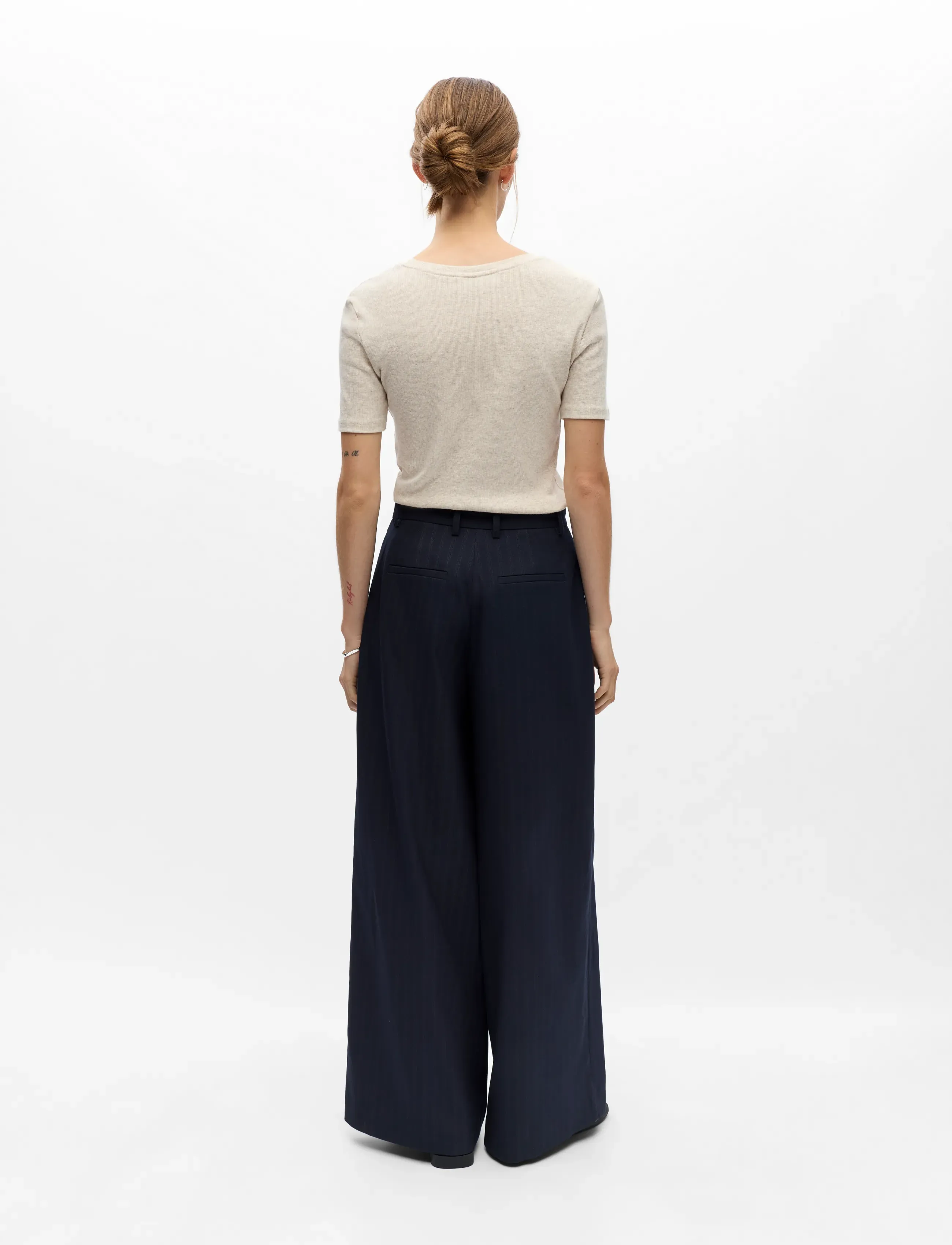 Object - OBJHANNA HW WRAP PANTS E AU 26 - pidulikud püksid - sky captain - 2