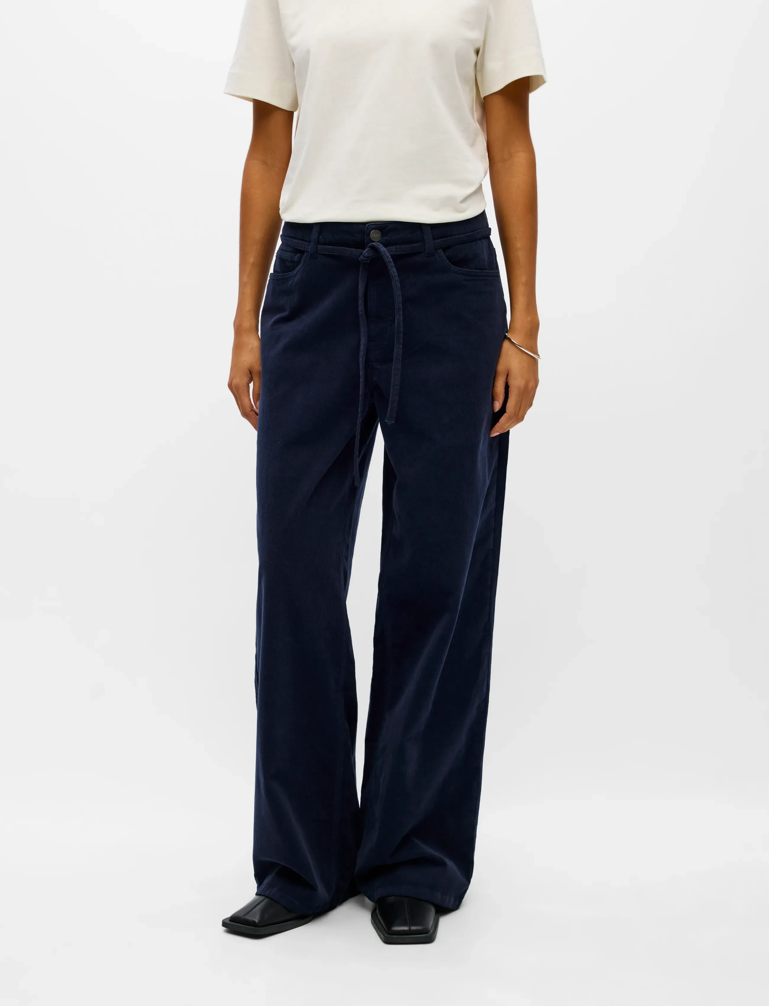 Object - OBJROSIE MW WIDE CORDUROY JEANS 148 ND - sky captain - 4