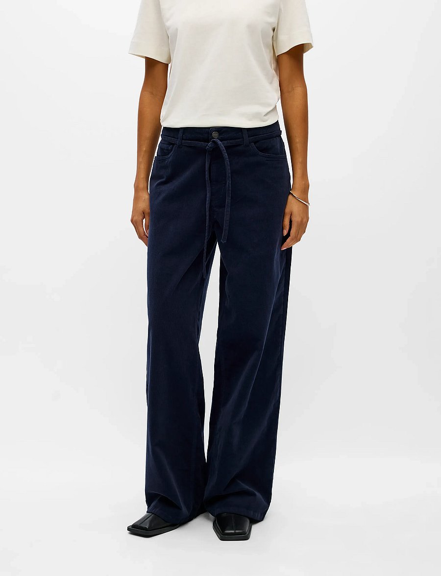 Object - OBJROSIE MW WIDE CORDUROY JEANS 148 ND - sky captain - 4