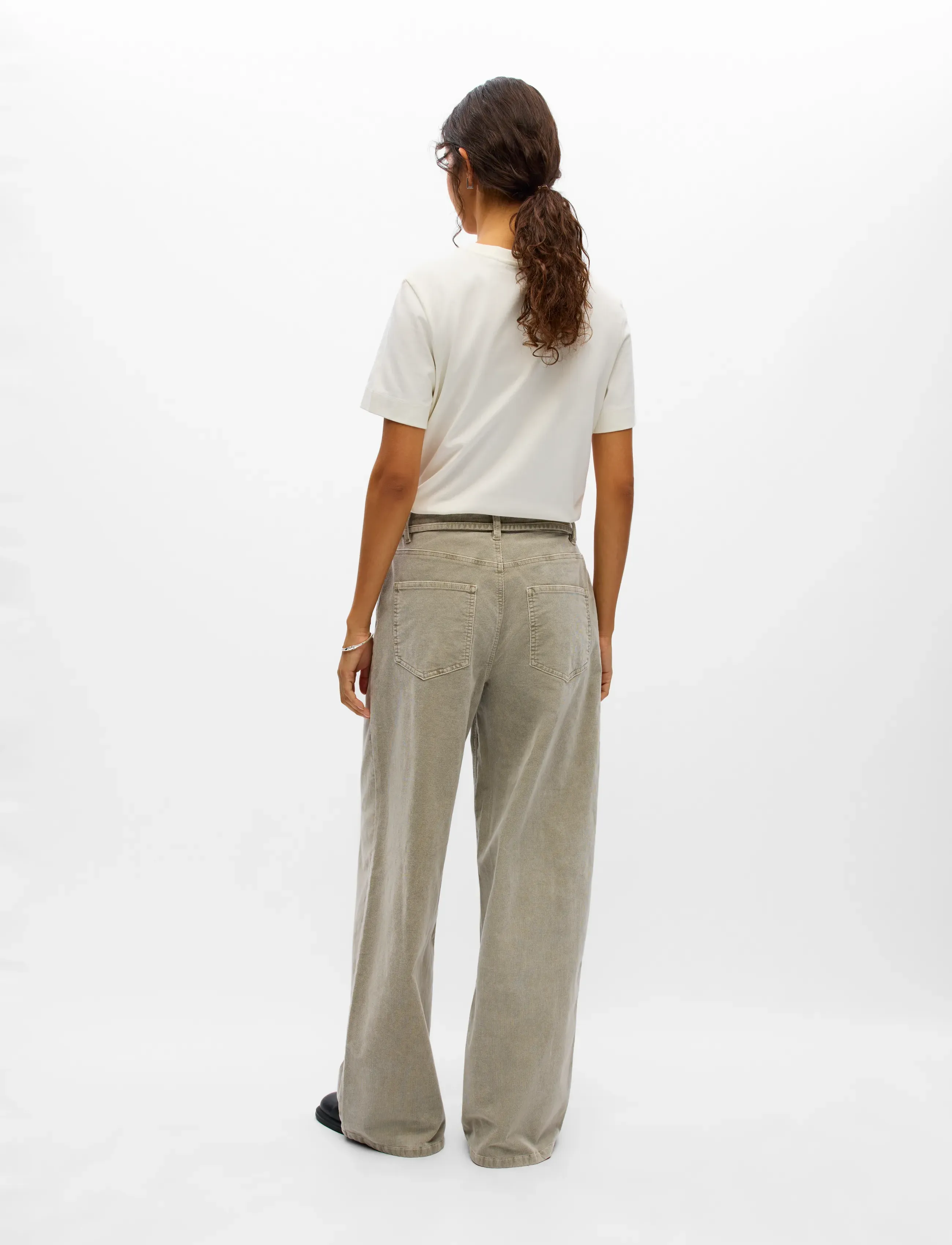 Object - OBJROSIE MW WIDE CORDUROY JEANS 148 ND - twill - 2