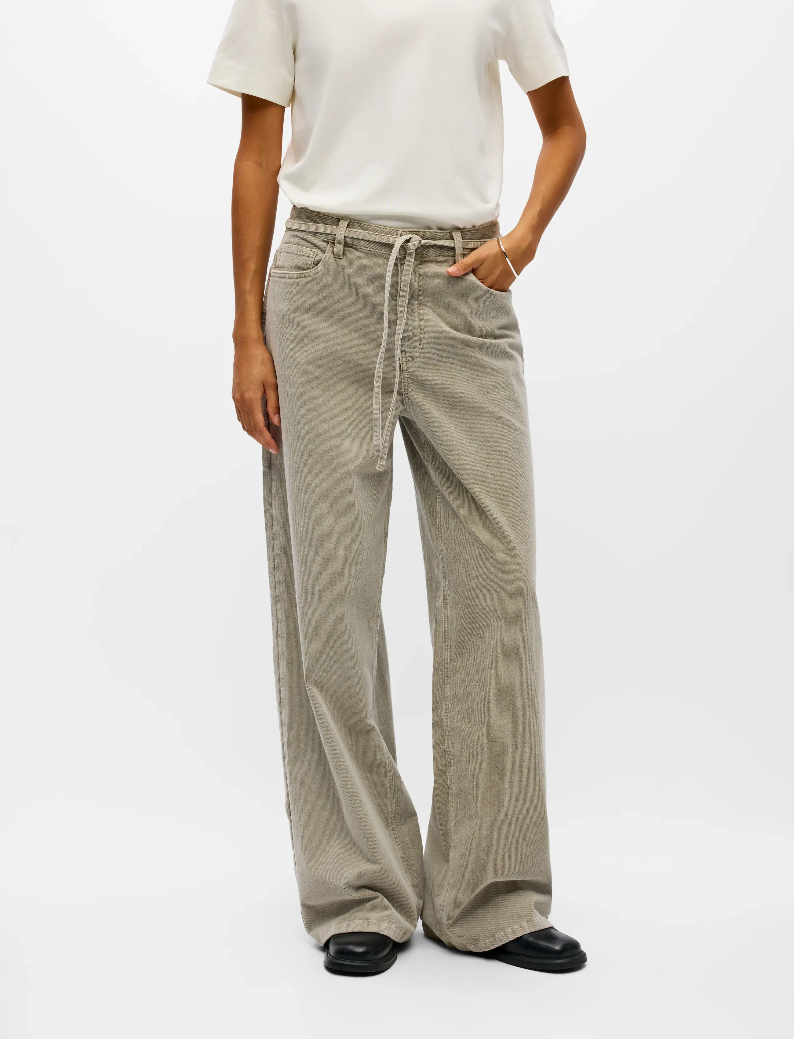 Object - OBJROSIE MW WIDE CORDUROY JEANS 148 ND - twill - 3