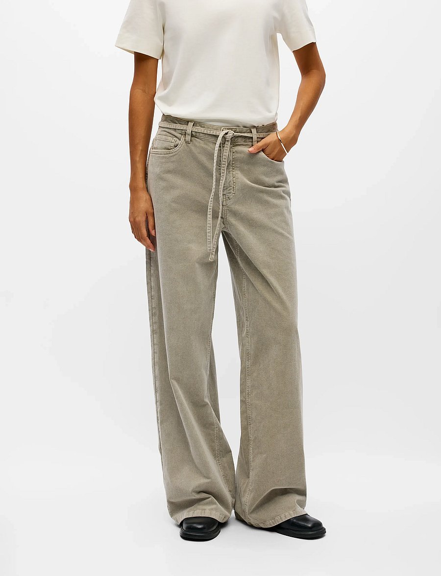 Object - OBJROSIE MW WIDE CORDUROY JEANS 148 ND - twill - 3