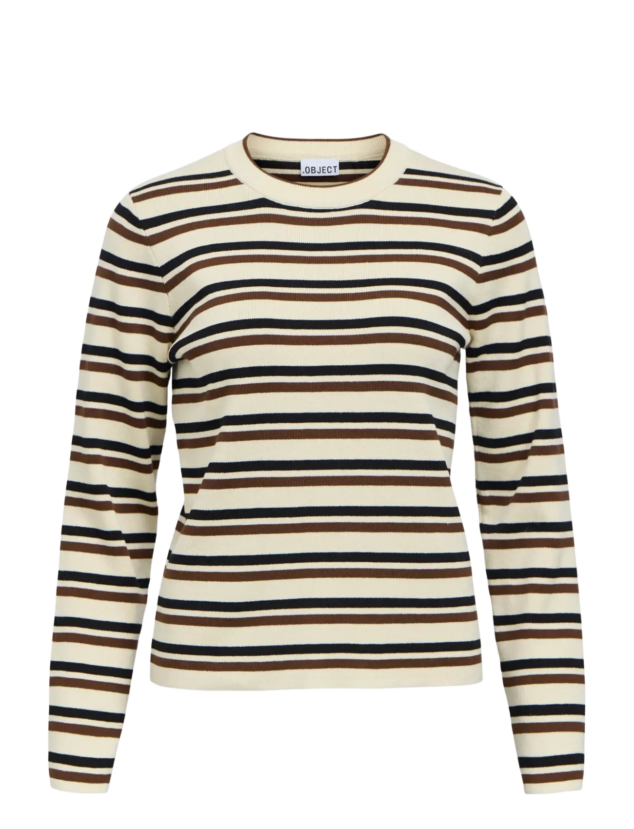 Object OBJESTER L/S RE KNIT PULLOVER NOOS - Kleidung - BIRCH / cream