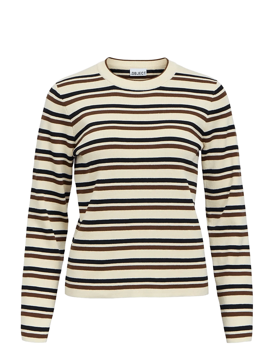 Object - OBJESTER L/S RE KNIT PULLOVER NOOS - birch - 1