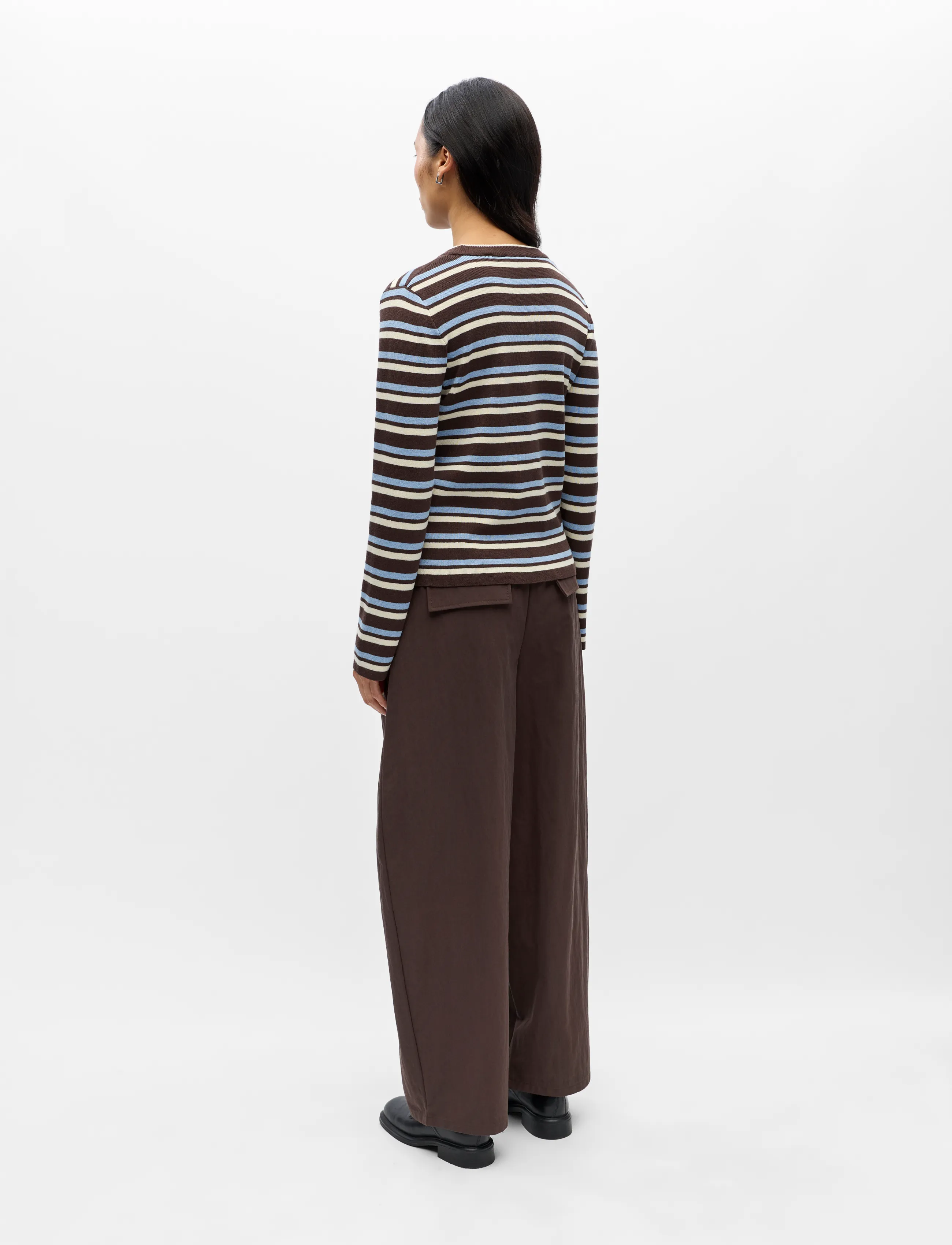Object - OBJESTER L/S RE KNIT PULLOVER NOOS - stickade tröjor - seal brown - 2