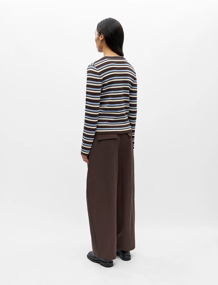Object - OBJESTER L/S RE KNIT PULLOVER NOOS - stickade tröjor - seal brown - 2