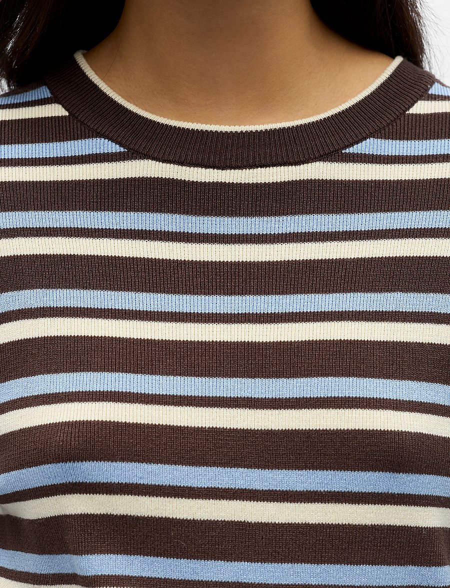 Object - OBJESTER L/S RE KNIT PULLOVER NOOS - stickade tröjor - seal brown - 3