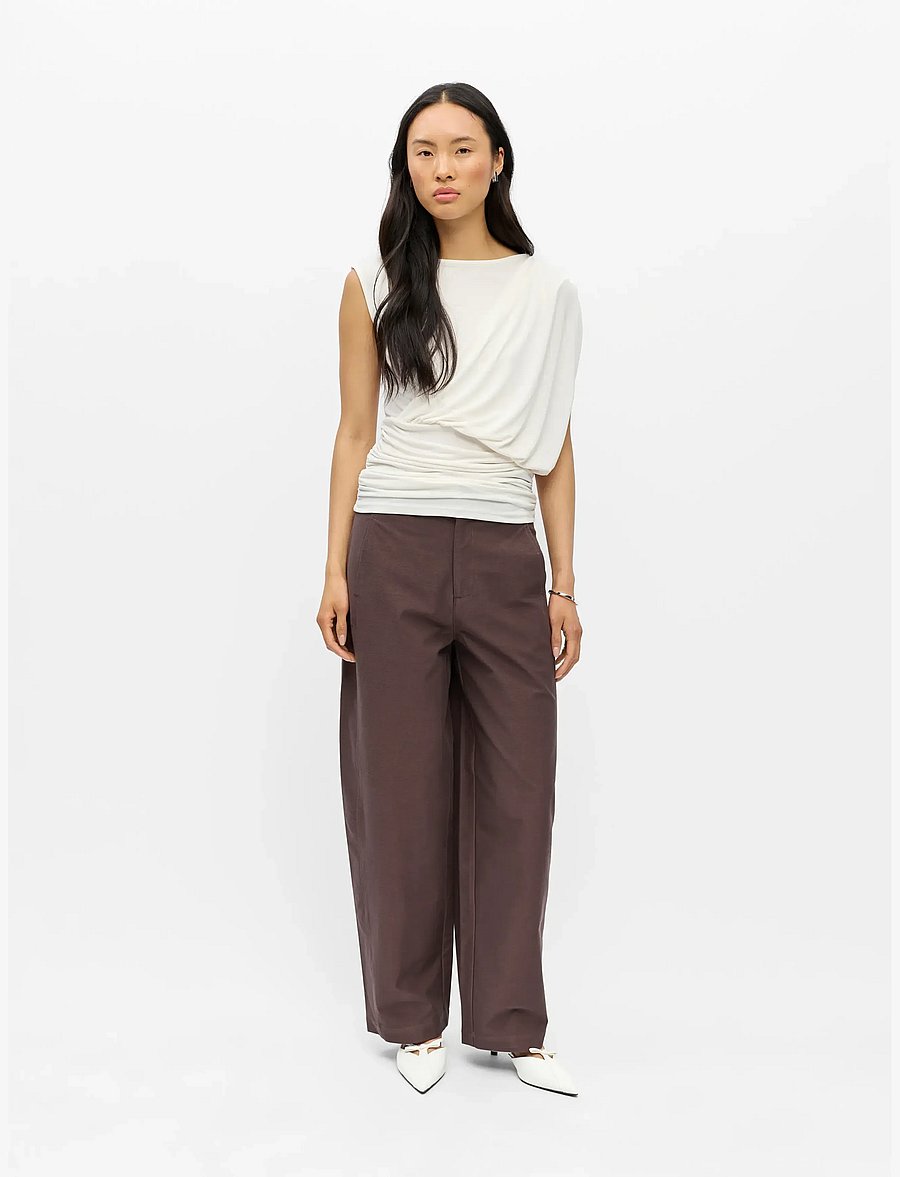 Object - OBJDELLIE SL REG. DRAPY TOP E TNE 26 - varrukateta topid - cloud dancer - 4