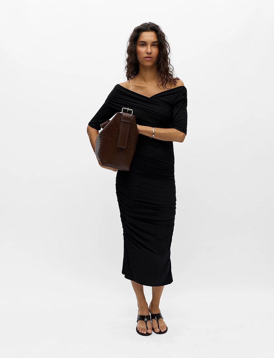 Object - OBJLEVIH 2/4 CROSS OVER DRESS E TNE 26 - cocktailkleider - black - 4