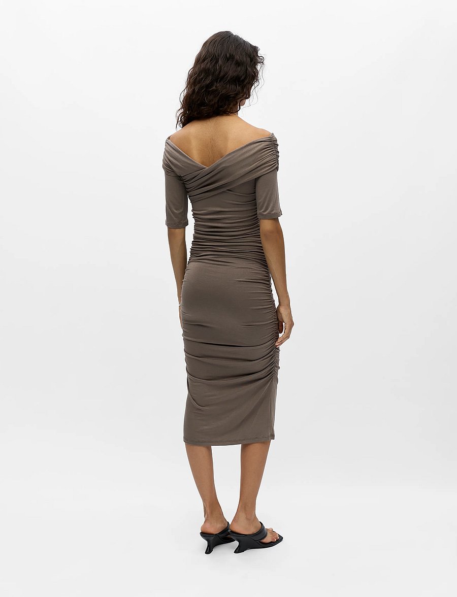 Object - OBJLEVIH 2/4 CROSS OVER DRESS E TNE 26 - kokteilikleidid - morel - 2
