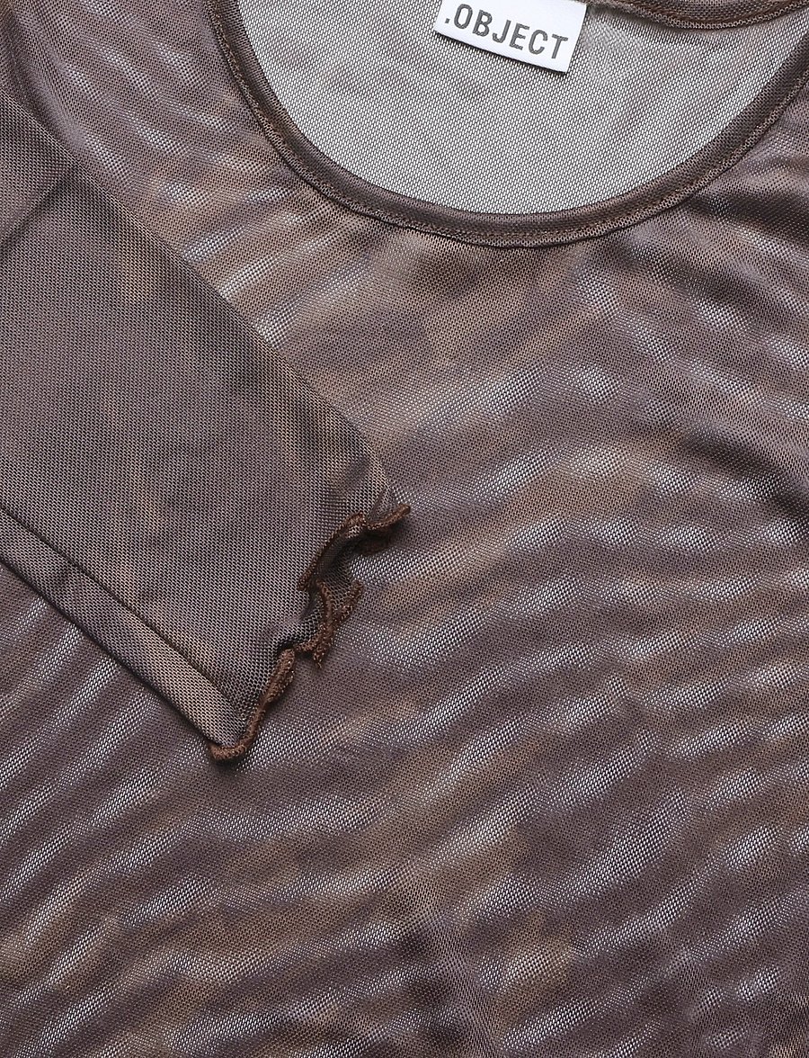 Object - OBJNOELLE SLIM L/S TOP 147 - long-sleeved tops - chocolate plum - 2