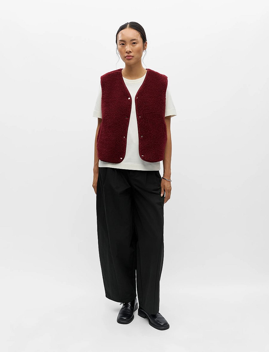 Object - OBJELLA WAISTCOAT NOOS - fleece- og teddyveste - cabernet - 0