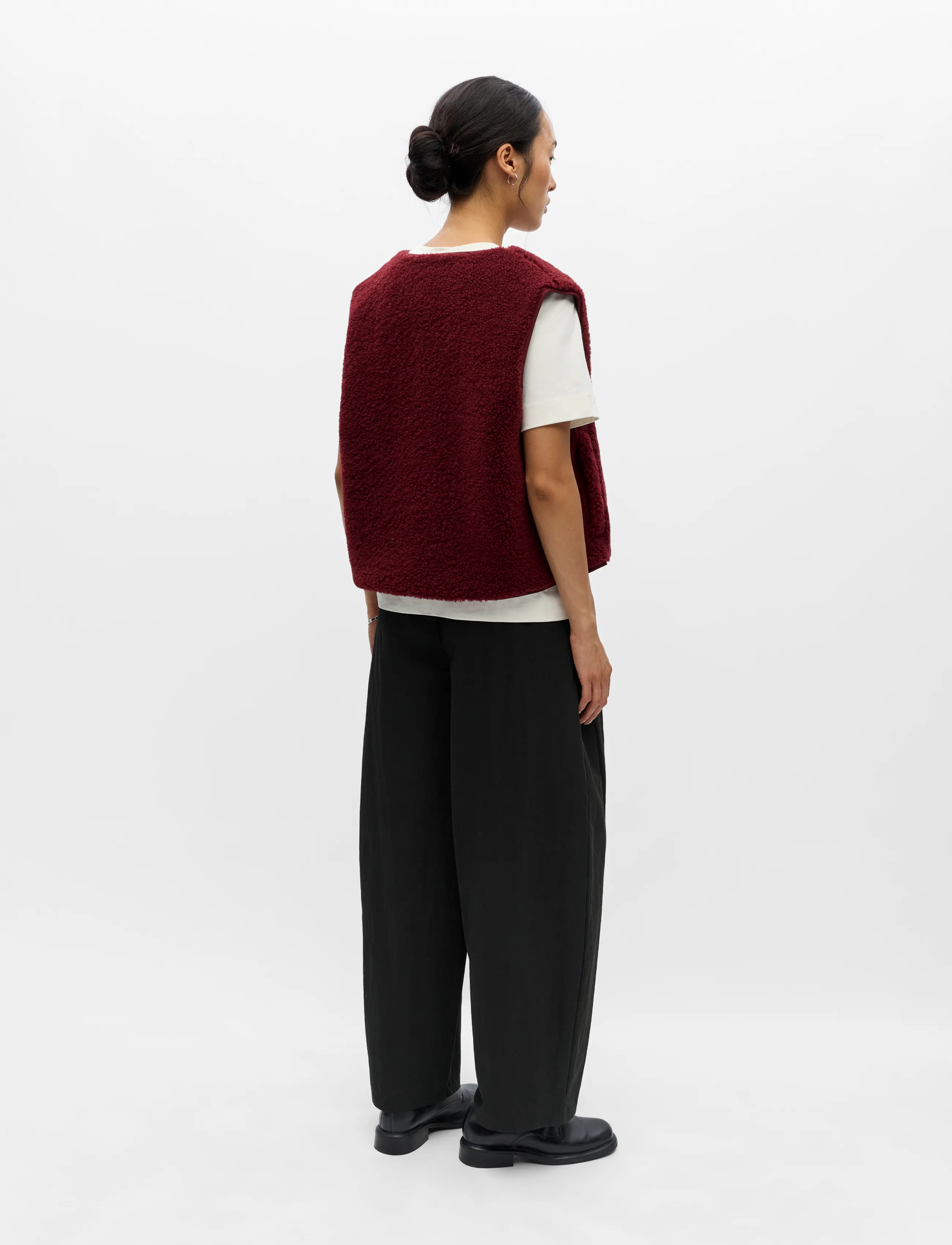 Object - OBJELLA WAISTCOAT NOOS - fleece & teddy vests - cabernet - 2