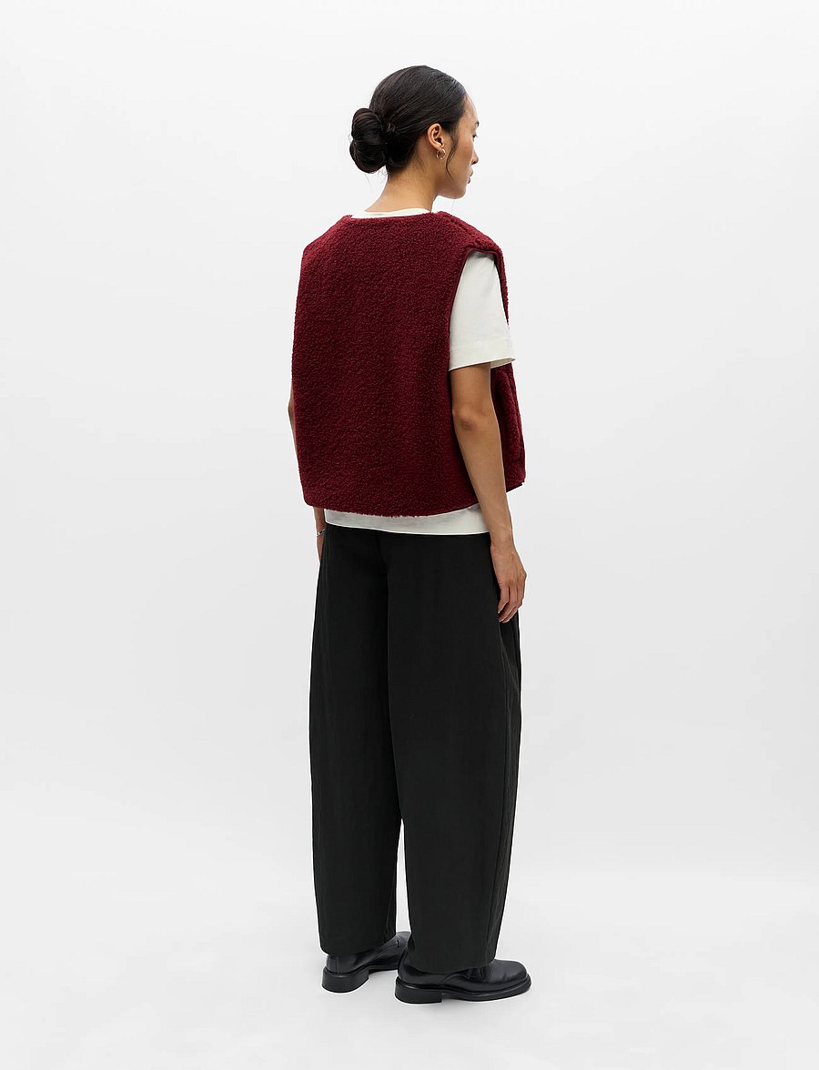 Object - OBJELLA WAISTCOAT NOOS - fleece- og teddyveste - cabernet - 2