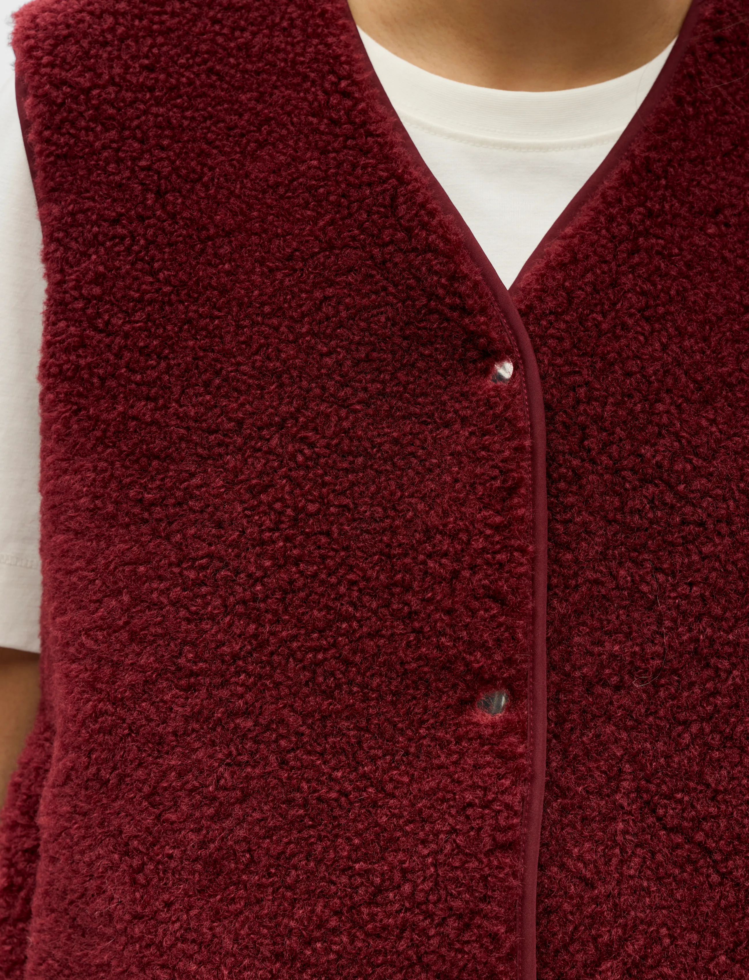 Object - OBJELLA WAISTCOAT NOOS - fleece & teddy vests - cabernet - 4