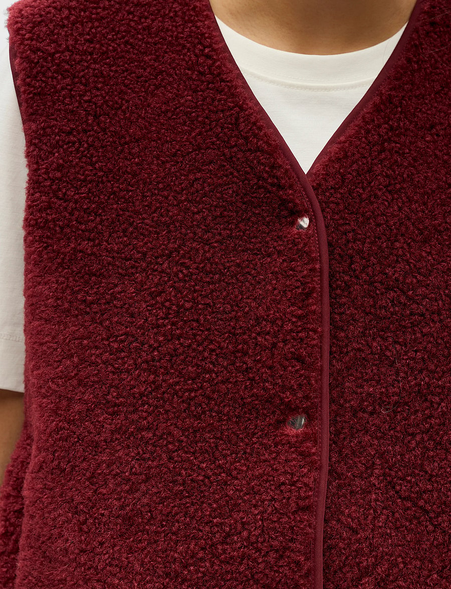 Object - OBJELLA WAISTCOAT NOOS - fleece- og teddyveste - cabernet - 4