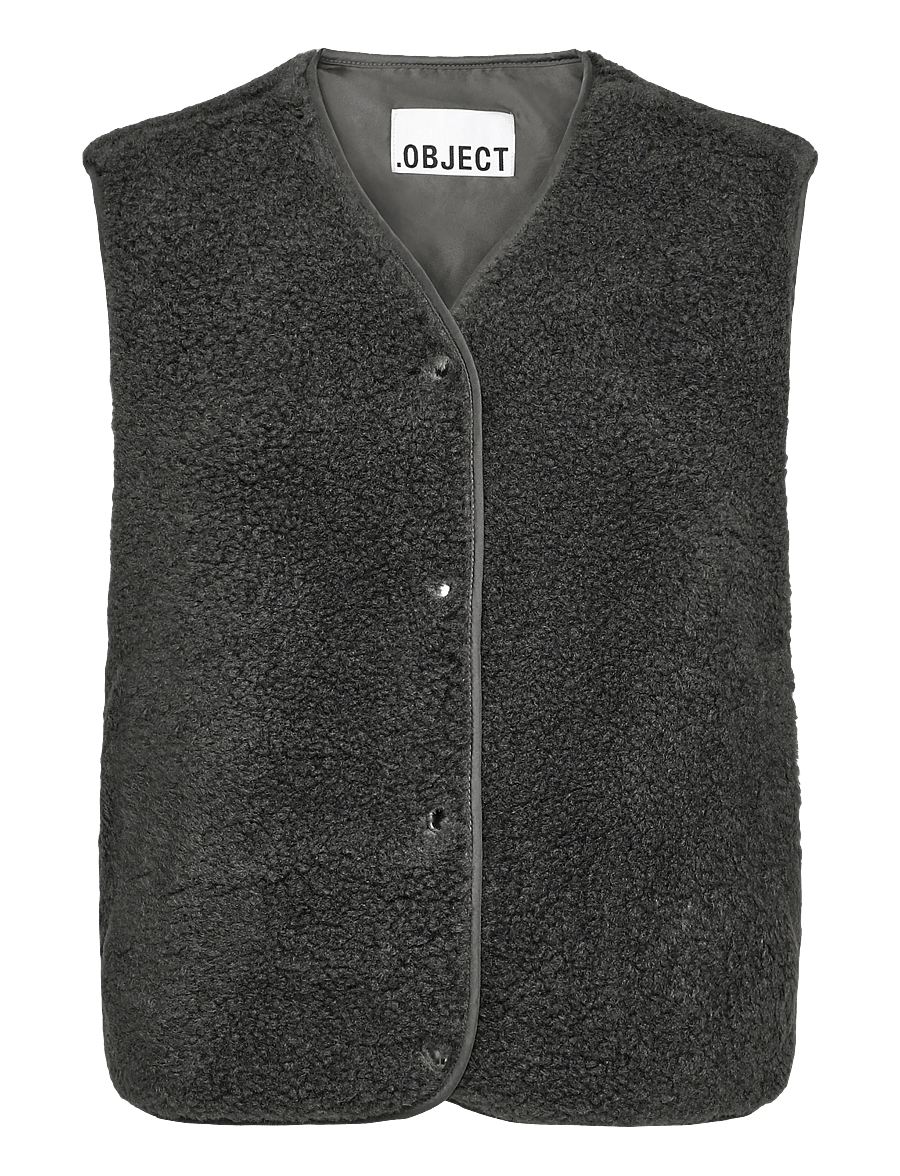 Object - OBJELLA WAISTCOAT NOOS - fleece- und teddy-westen - dark grey - 1