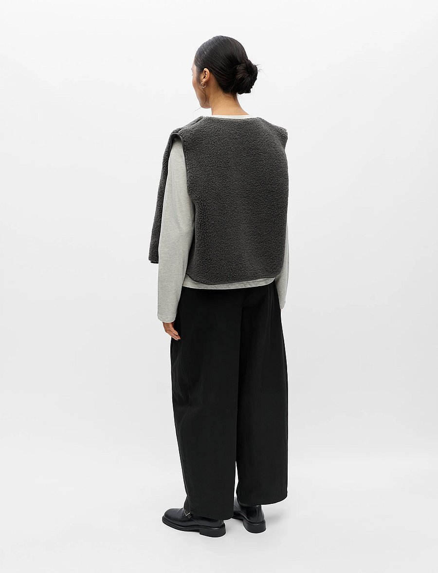 Object - OBJELLA WAISTCOAT NOOS - teddy-vestid - dark grey - 2
