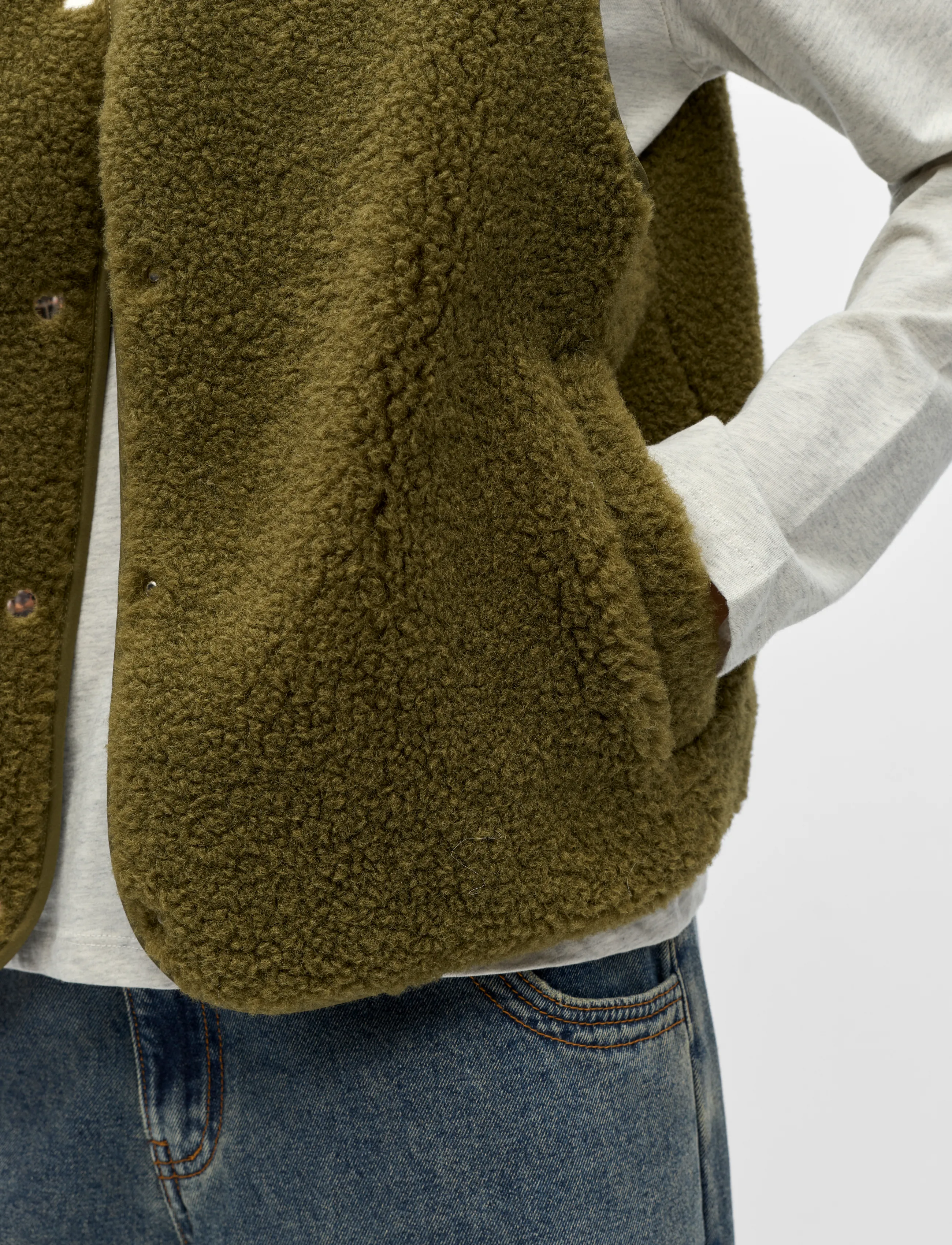 Object - OBJELLA WAISTCOAT NOOS - martini olive - 3