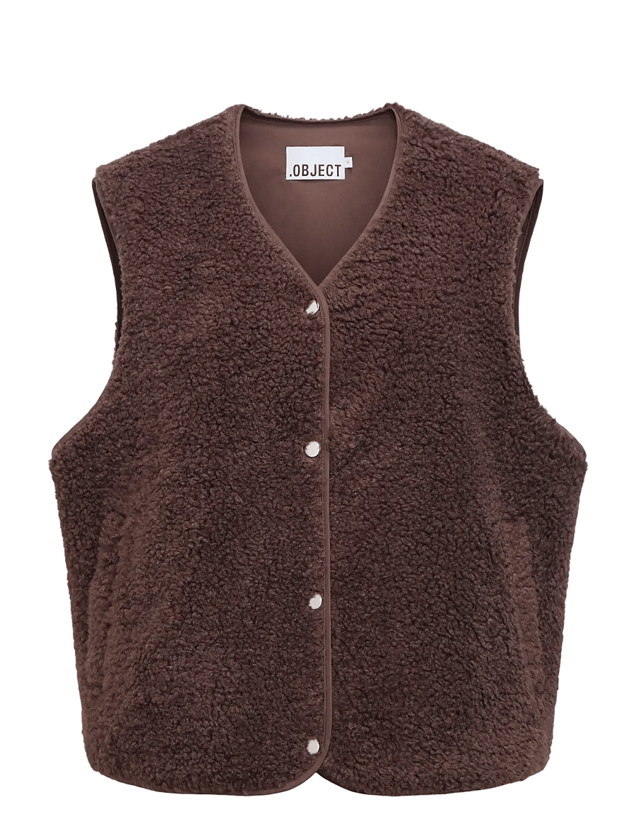 Object - OBJELLA WAISTCOAT NOOS - seal brown - 1