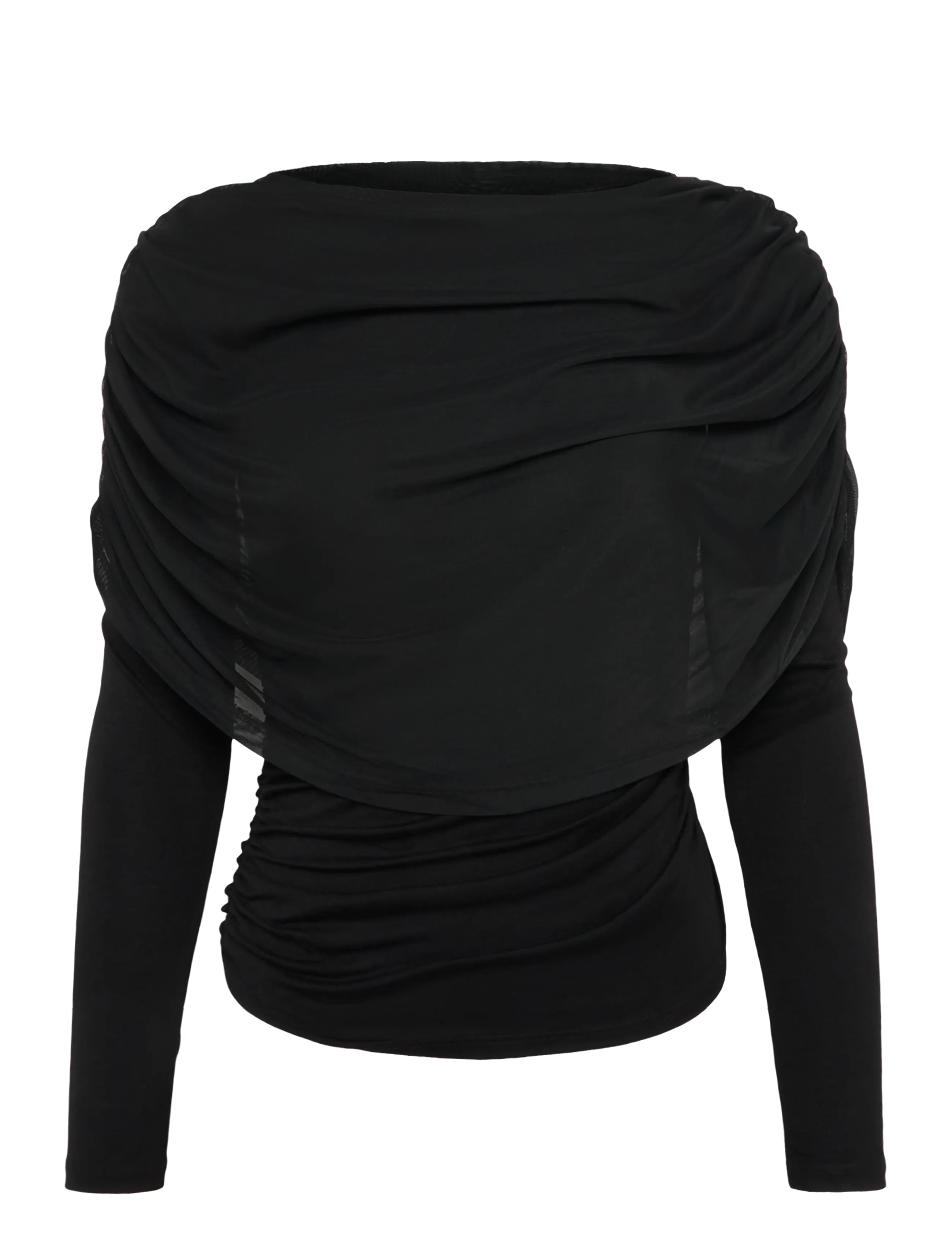 Object OBJDINA L/S BOATNECK CAPE TOP E TNE 26 - Blouses - BLACK / black