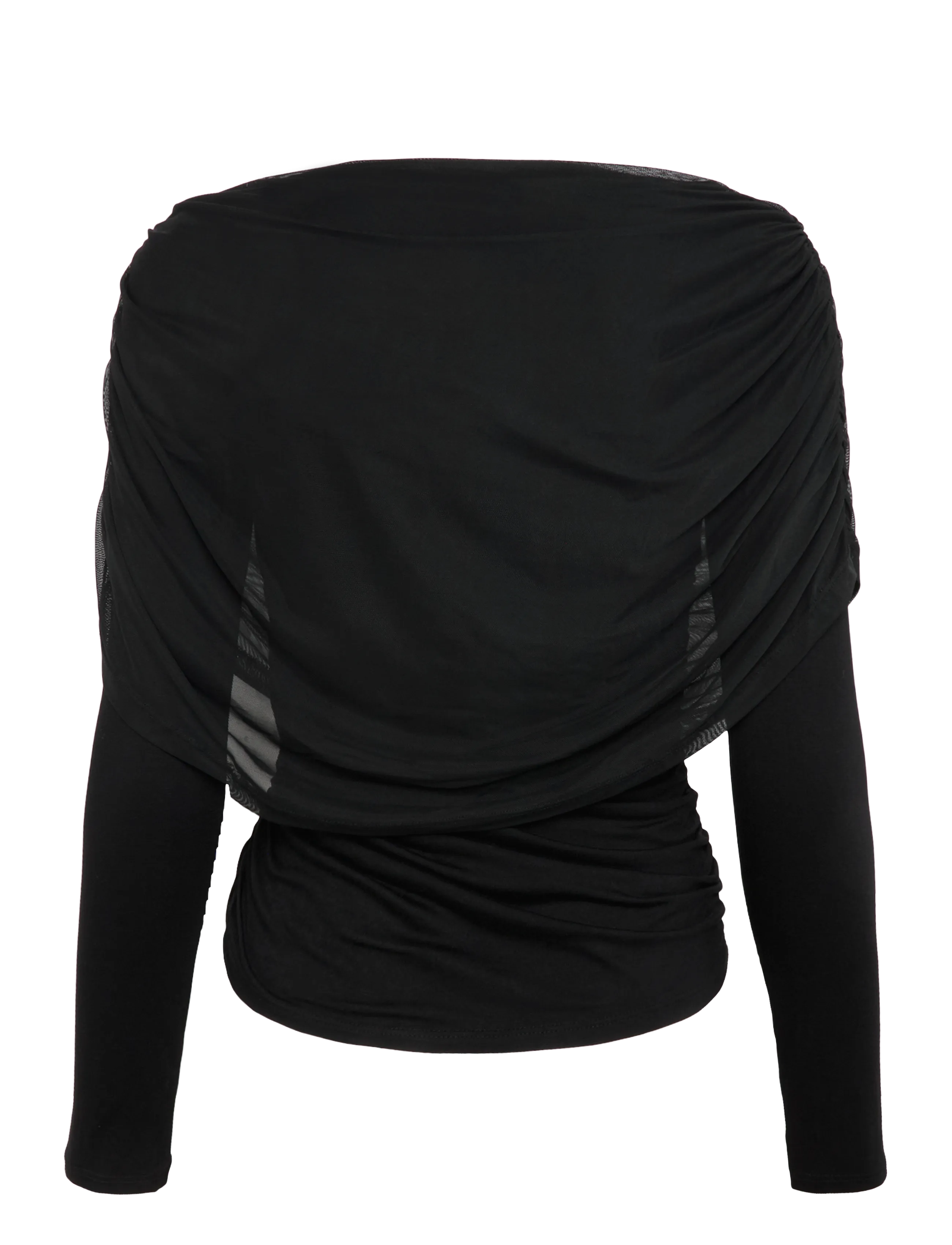 Object - OBJDINA L/S BOATNECK CAPE TOP E TNE 26 - black - 1