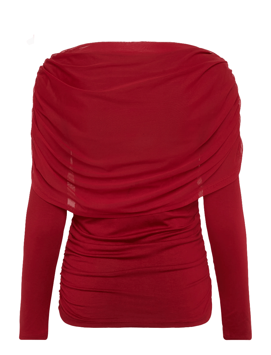 Object - OBJDINA L/S BOATNECK CAPE TOP E TNE 26 - pikkade varrukatega pluusid - red dahlia - 1