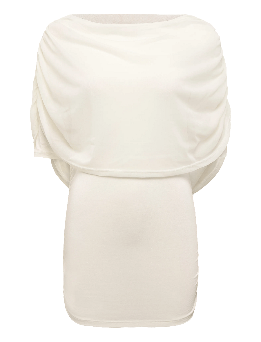 Object - OBJDINA 2/4 BOATNECK CAPE TOP E TNE 26 - lühikeste varrukatega pluusid - cloud dancer - 0