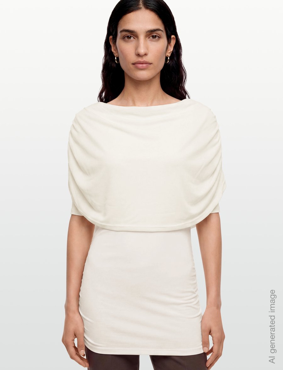Object - OBJDINA 2/4 BOATNECK CAPE TOP E TNE 26 - kurzärmelige blusen - cloud dancer - 3