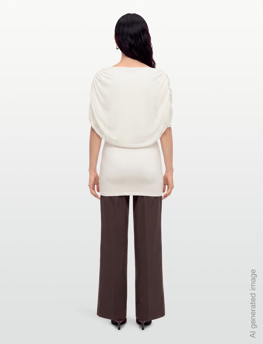 Object - OBJDINA 2/4 BOATNECK CAPE TOP E TNE 26 - kurzärmelige blusen - cloud dancer - 4