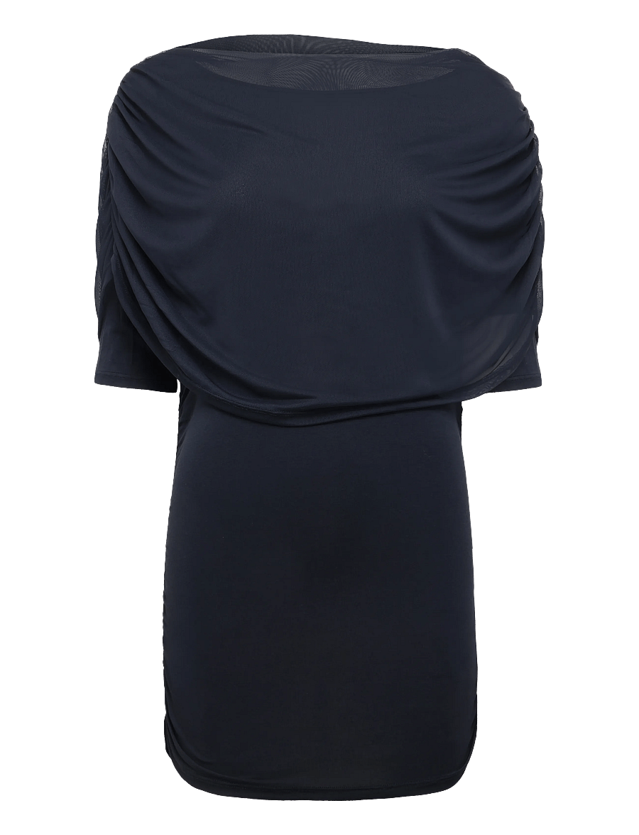 Object - OBJDINA 2/4 BOATNECK CAPE TOP E TNE 26 - kurzärmelige blusen - sky captain - 0