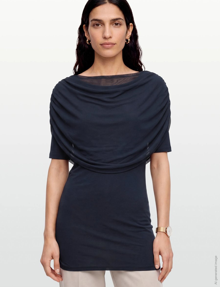 Object - OBJDINA 2/4 BOATNECK CAPE TOP E TNE 26 - lühikeste varrukatega pluusid - sky captain - 3