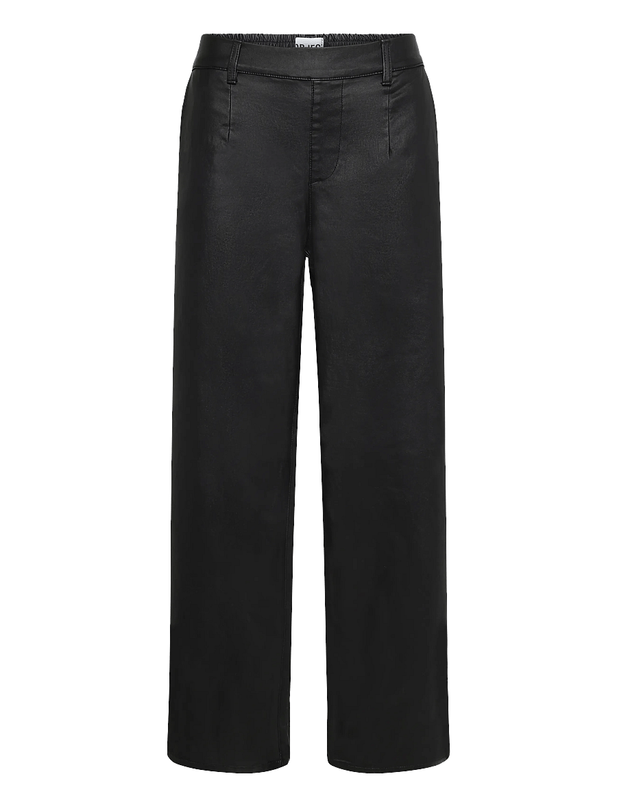 Object - OBJLISA BELLE WIDE COATED PANTS NOOS - vida byxor - black - 0