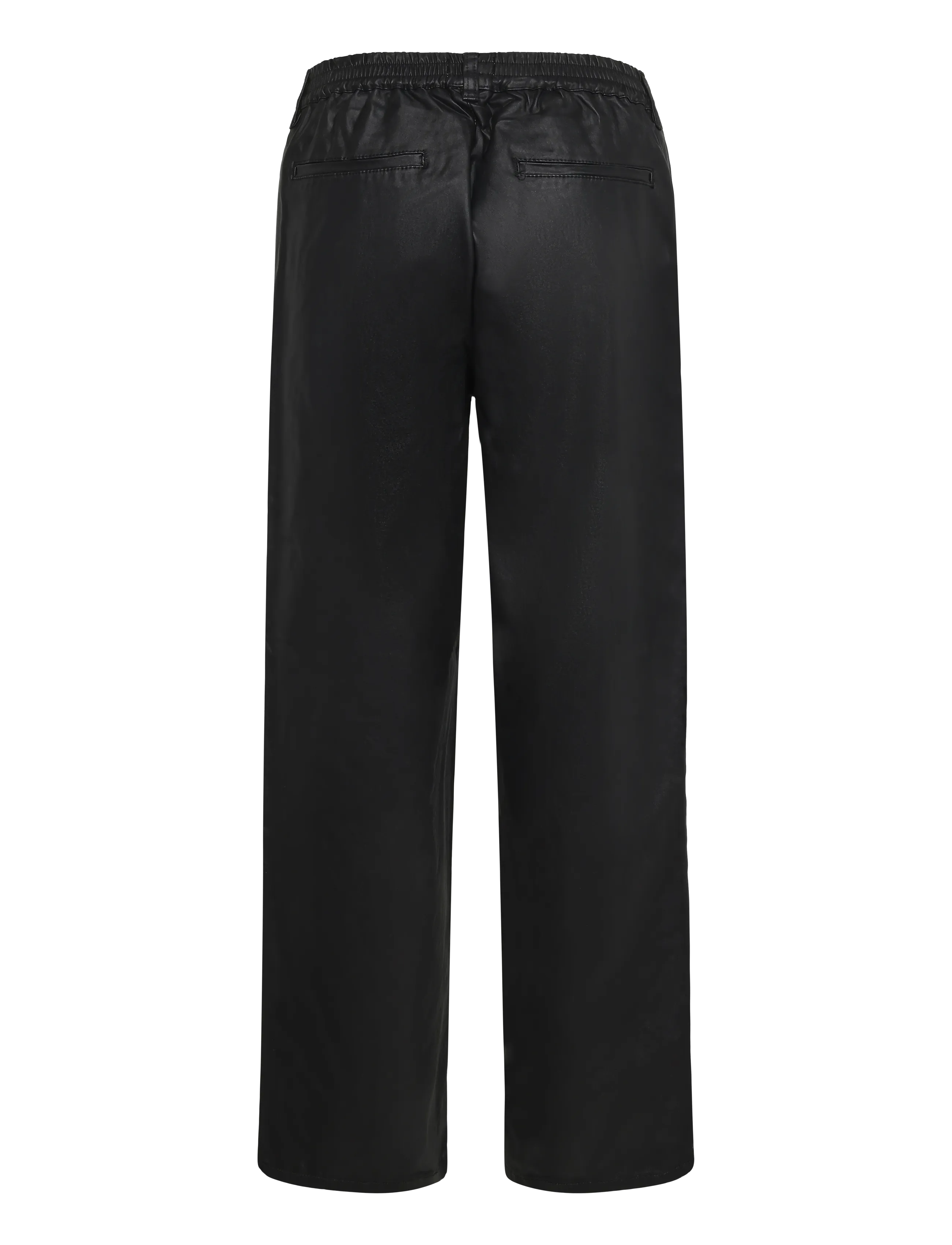Object - OBJLISA BELLE WIDE COATED PANTS NOOS - vida byxor - black - 1
