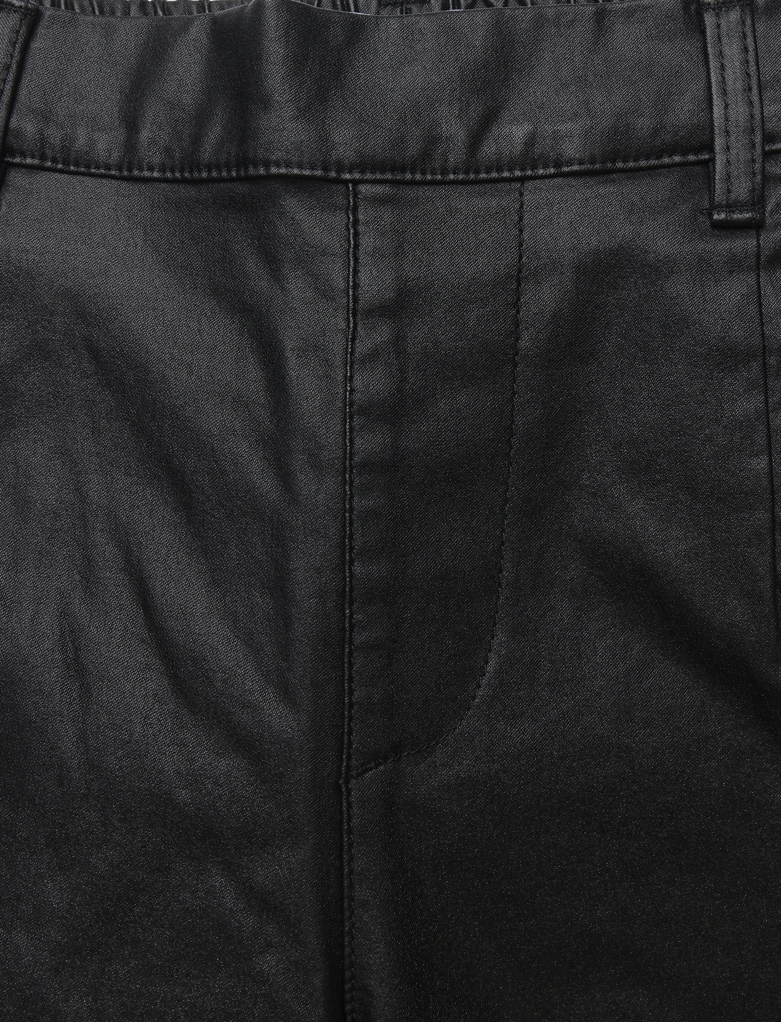 Object - OBJLISA BELLE WIDE COATED PANTS NOOS - vida byxor - black - 2