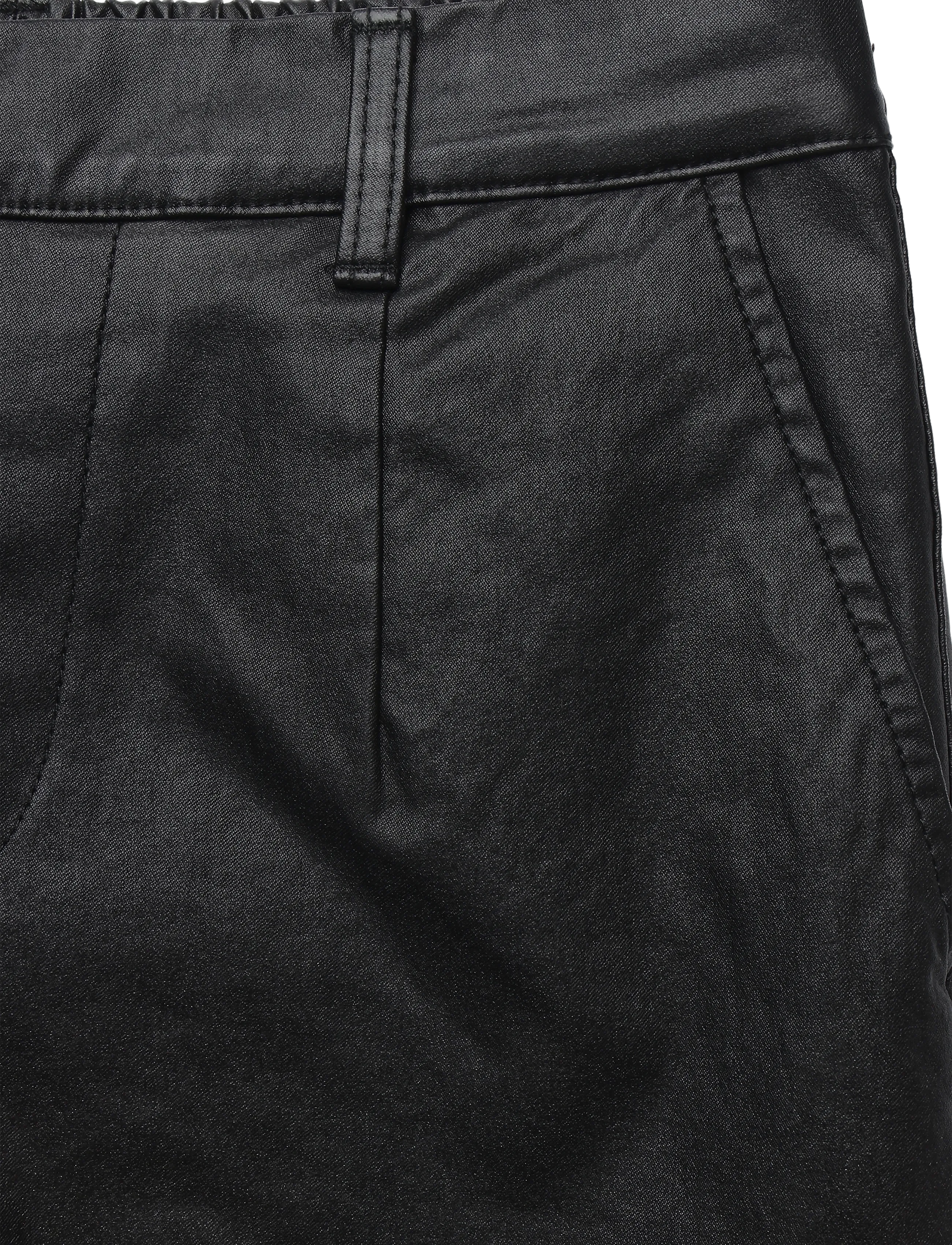 Object - OBJLISA BELLE WIDE COATED PANTS NOOS - vida byxor - black - 3