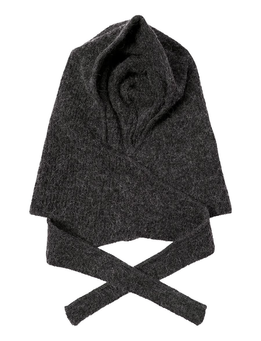 Object - OBJMILU WRAP KNIT BALACLAVA DIV - sturmhauben - dark grey melange - 1