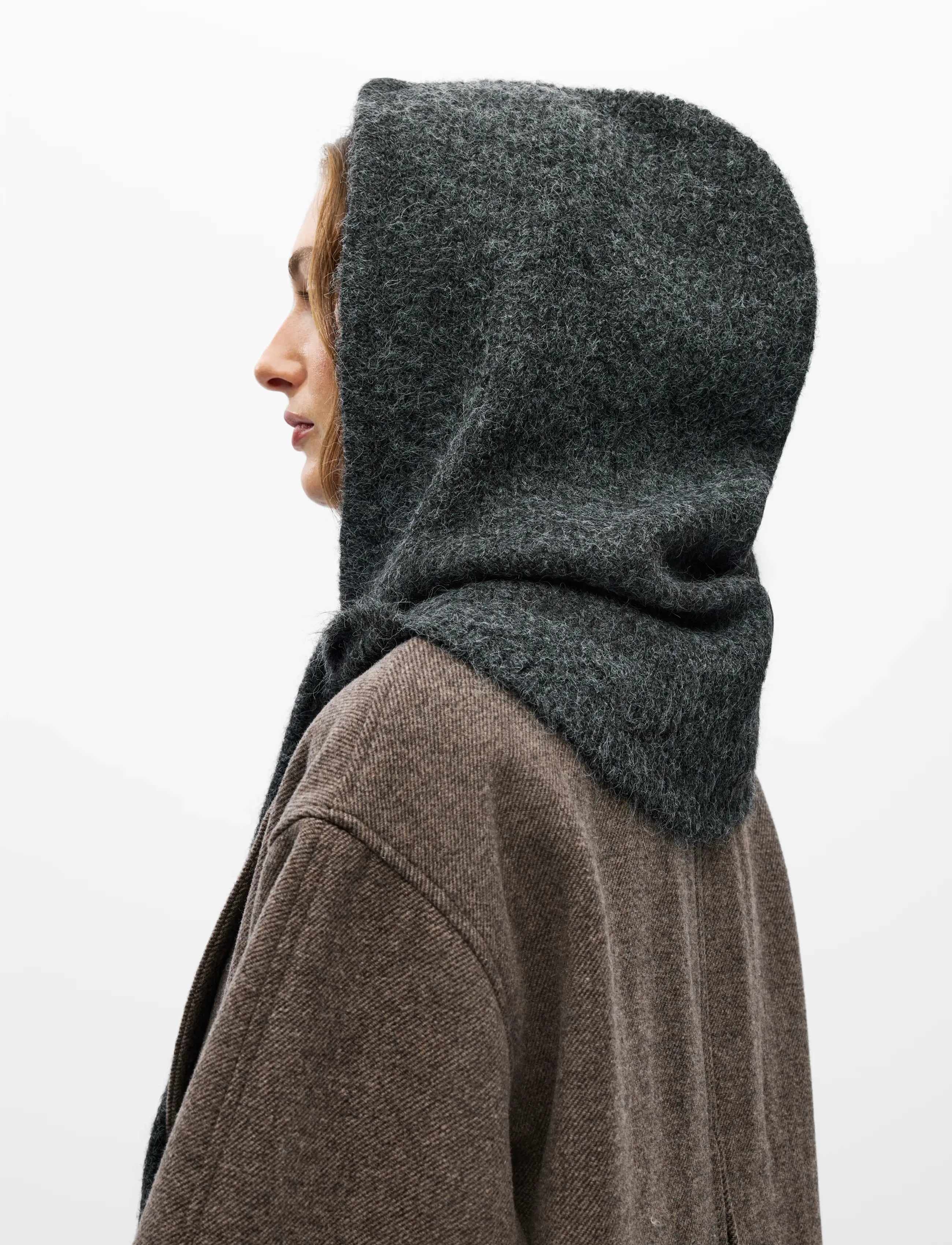 Object - OBJMILU WRAP KNIT BALACLAVA DIV - sturmhauben - dark grey melange - 2