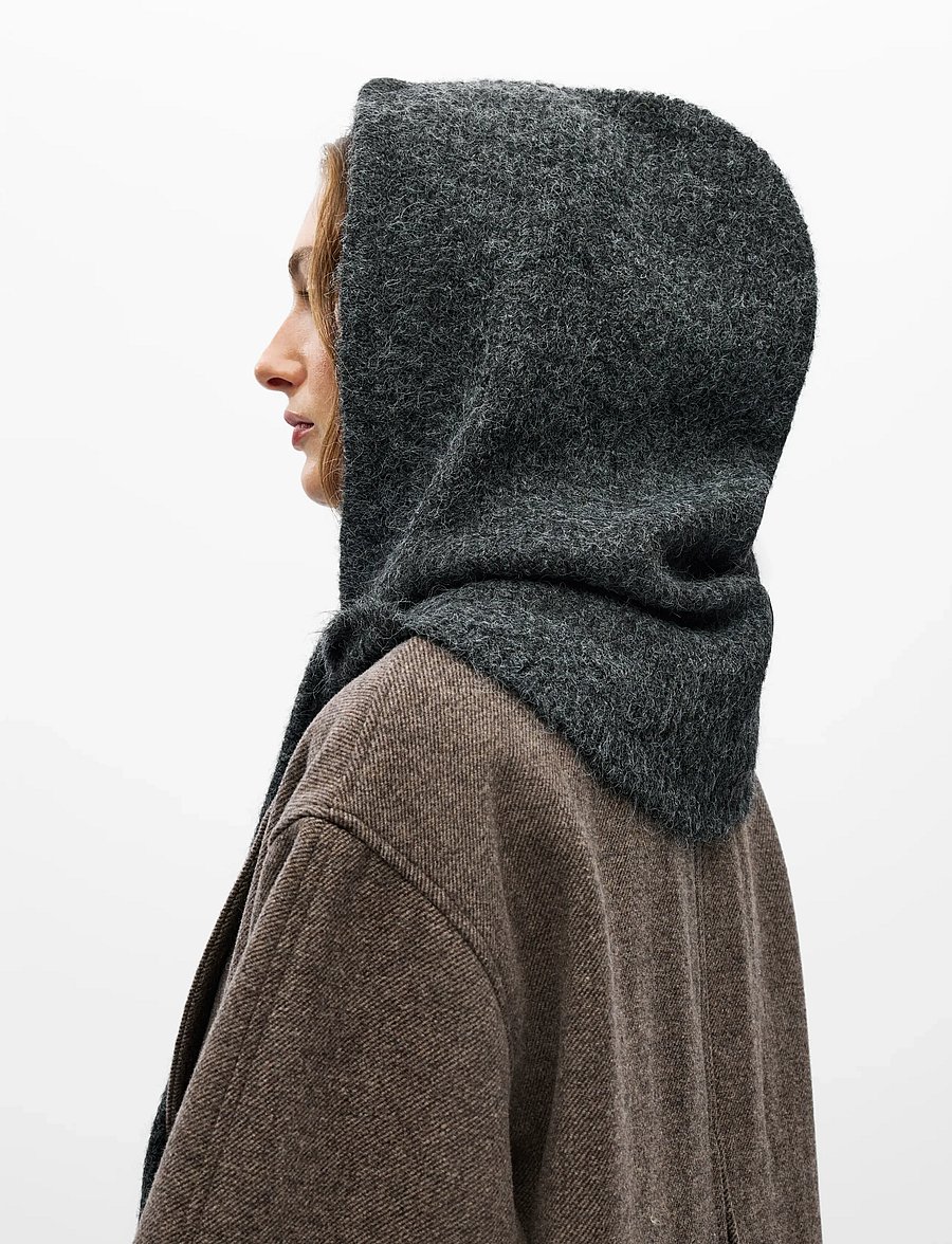 Object - OBJMILU WRAP KNIT BALACLAVA DIV - sturmhauben - dark grey melange - 2