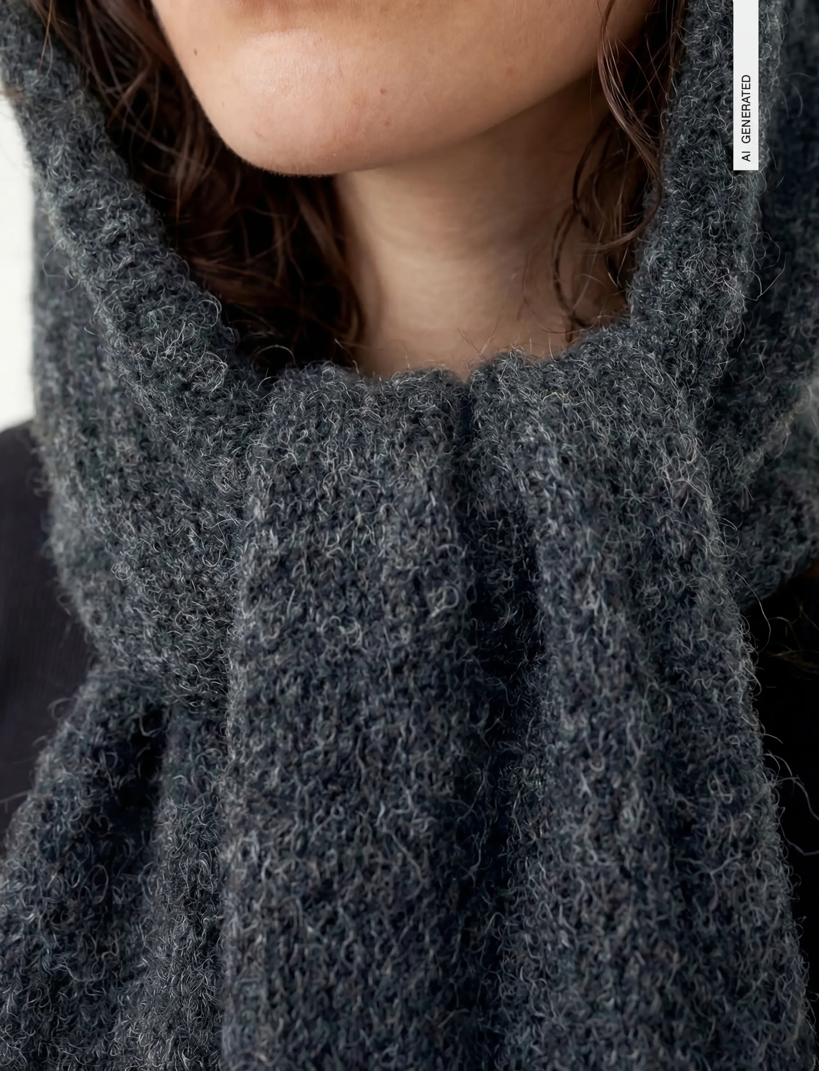 Object - OBJMILU WRAP KNIT BALACLAVA DIV - sturmhauben - dark grey melange - 4