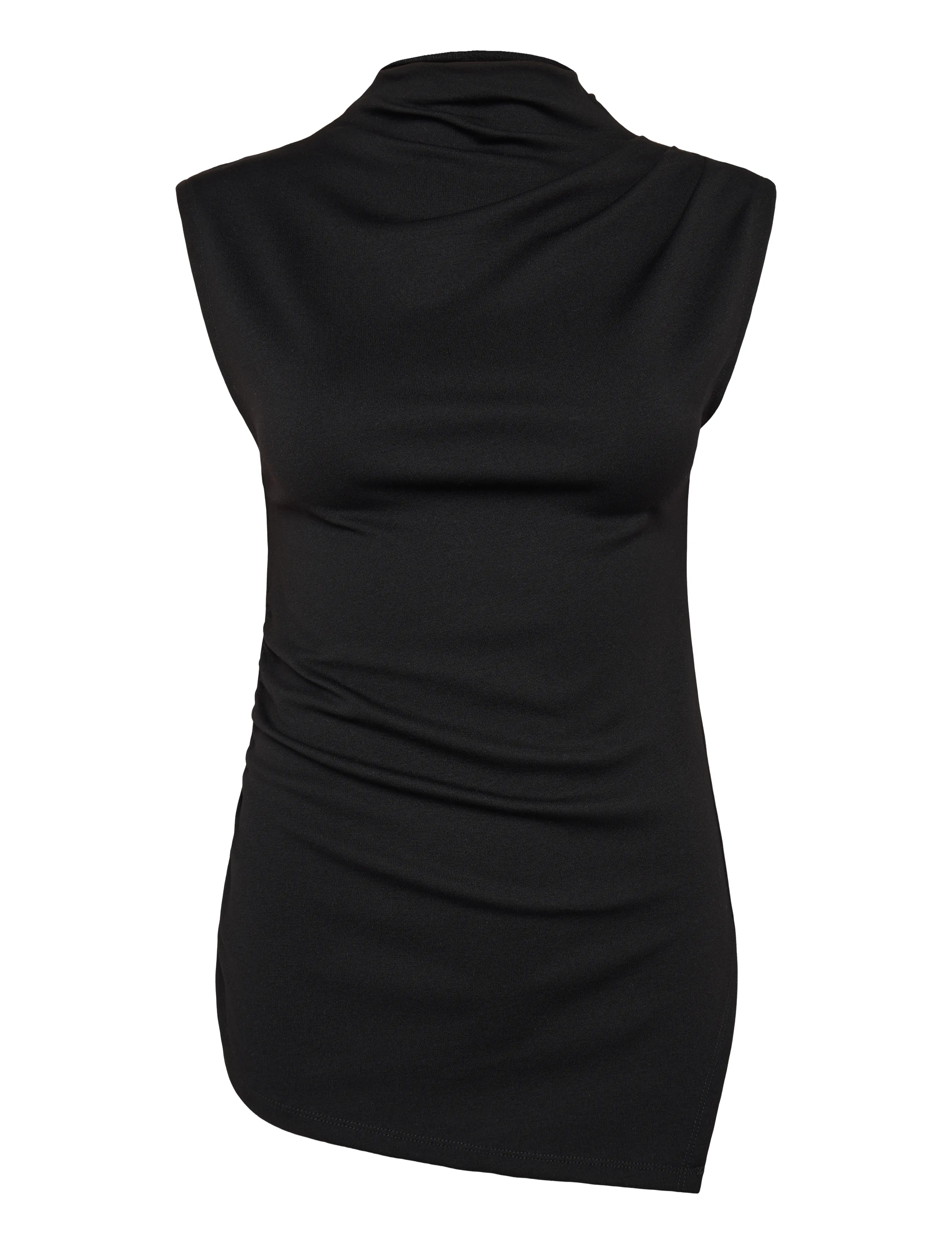 Object OBJKELLY S/L HIGH NECK TOP E TNE 26 - T-shirts & Tops - BLACK / black
