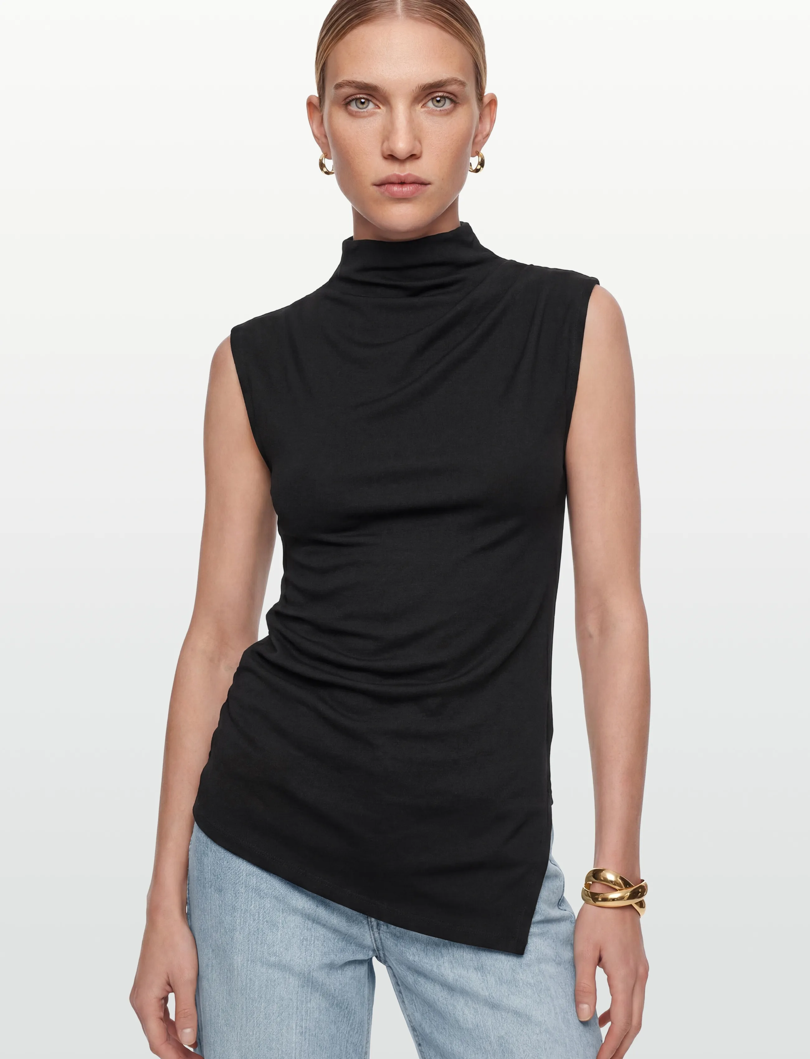 Object - OBJKELLY S/L HIGH NECK TOP E TNE 26 - Ärmellose tops - black - 4